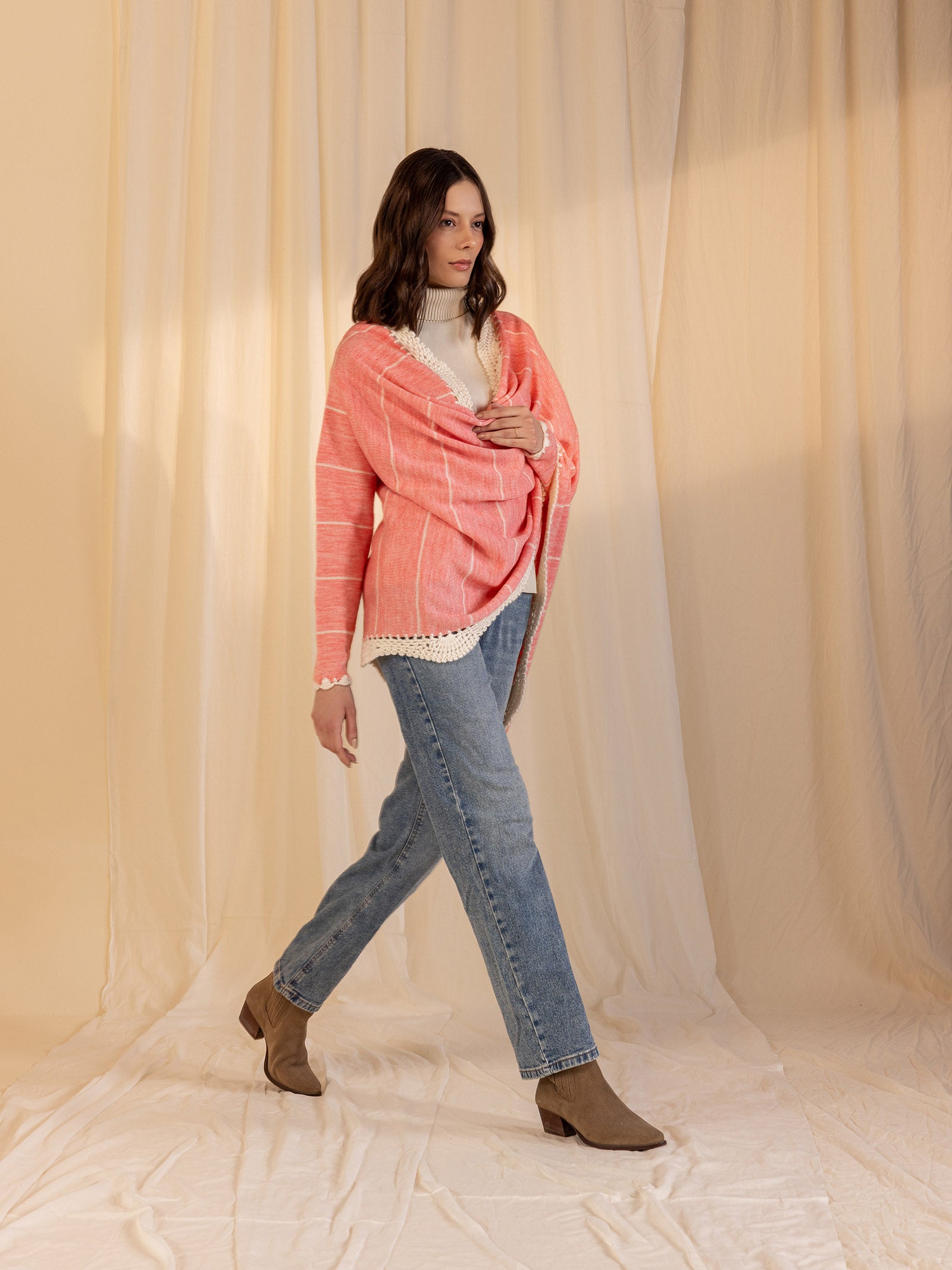 Woolen Fun Factor Shrug - Pink