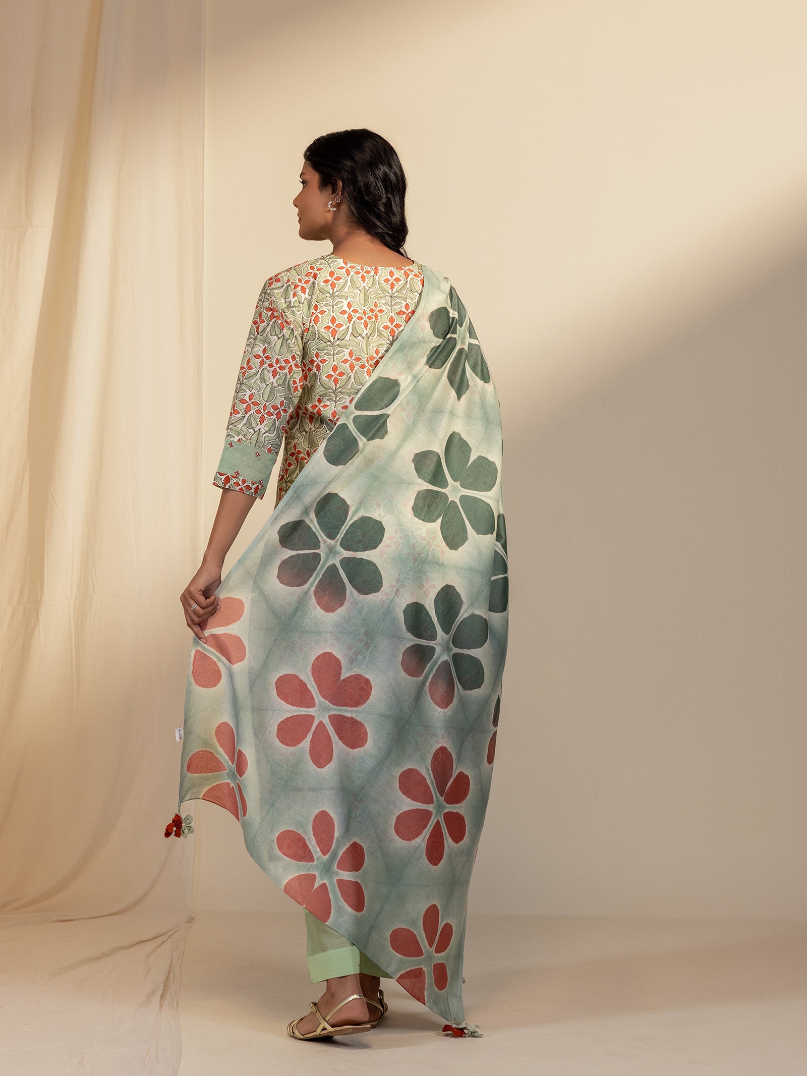 Earthy Green Chanderi Dupatta