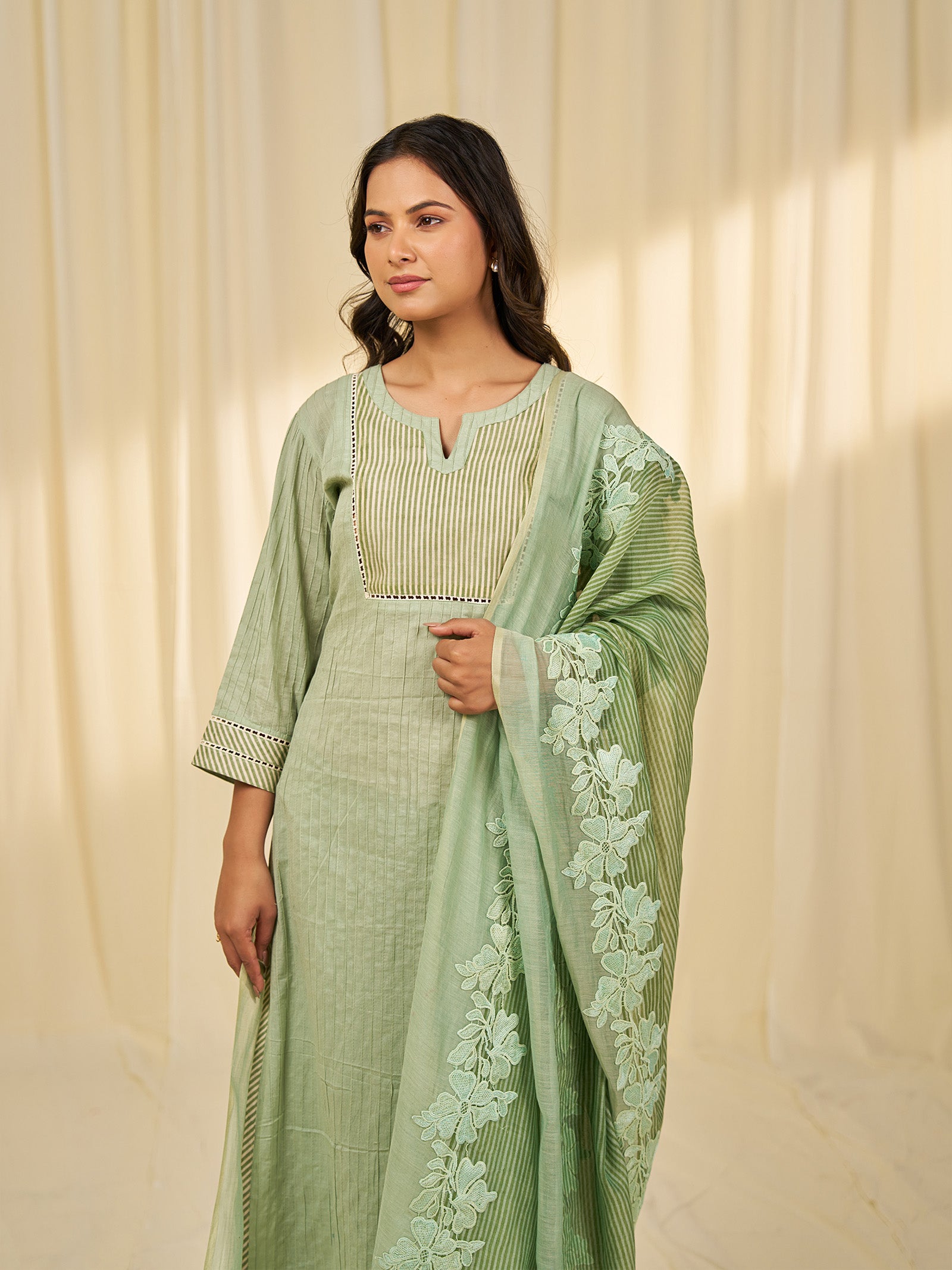 Green Tea Chanderi Dupatta