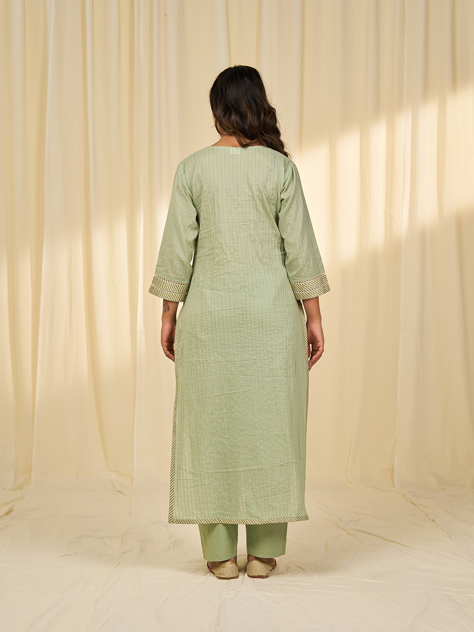 Green Tea Cotton Kurta