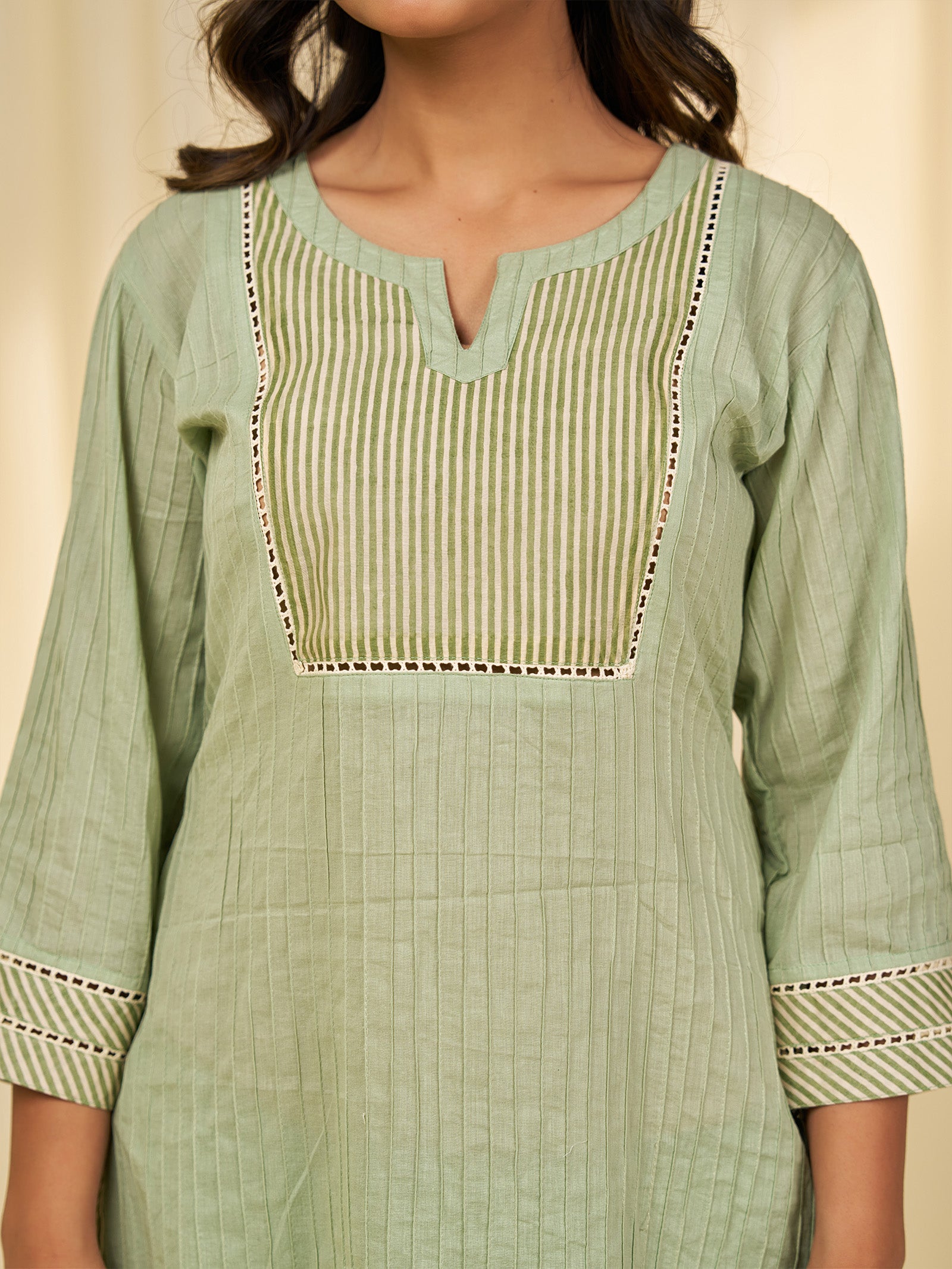 Green Tea Cotton Kurta