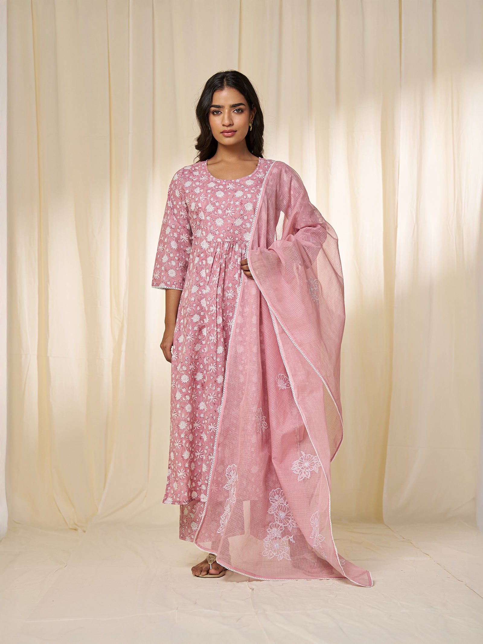 Gulabi Cotton Kurta