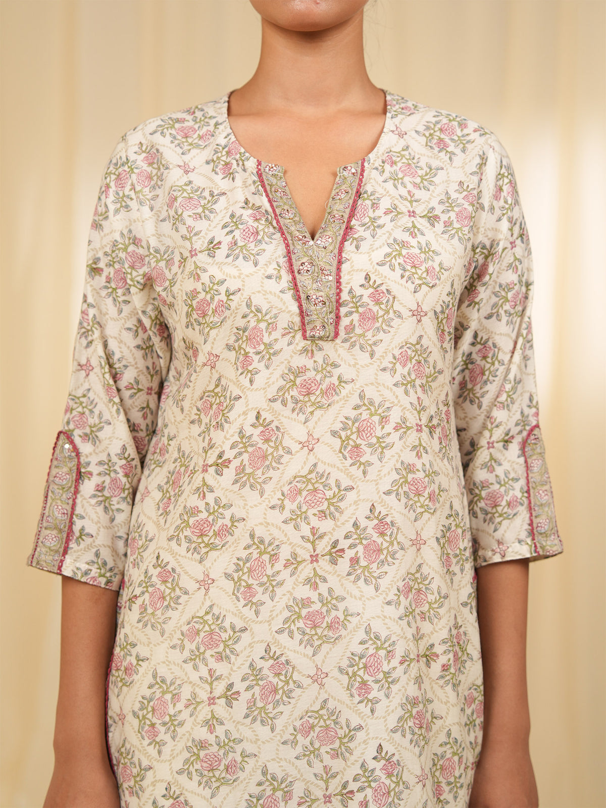 Gulposh Chanderi Kurta