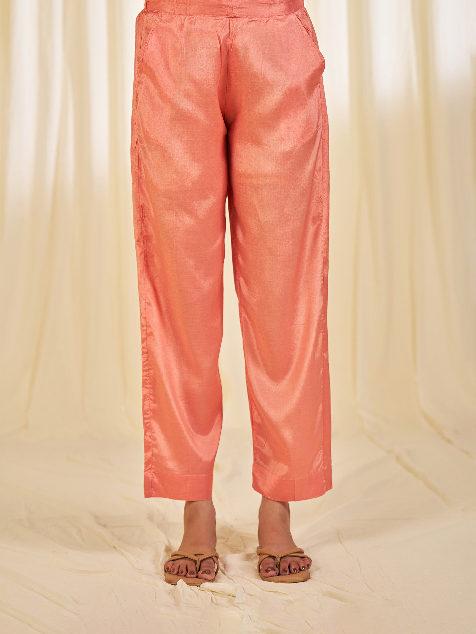 Haseen Bamboo Silk Straight Pants