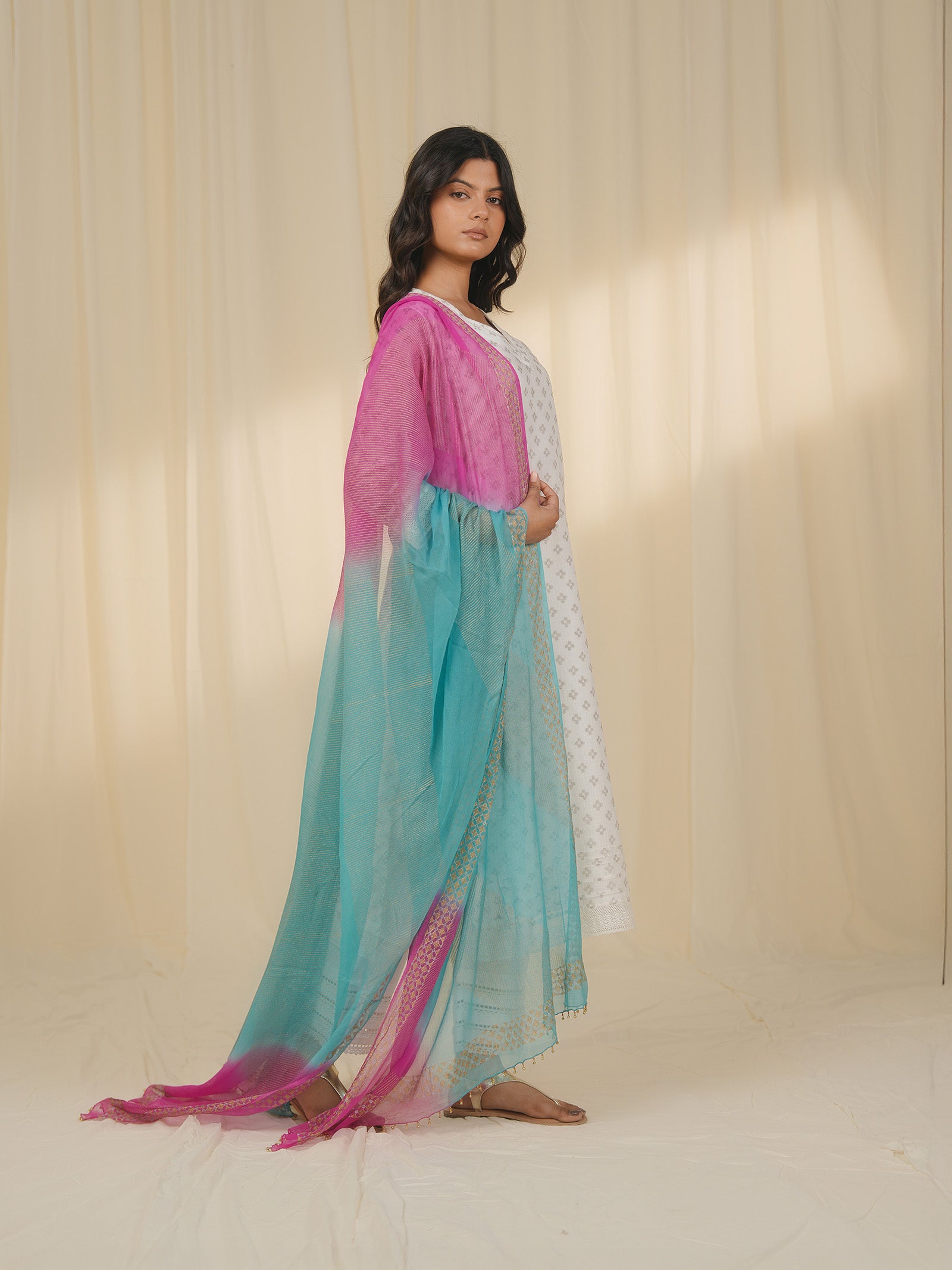 Holi Hai Sky Blue Chiffon Dupatta