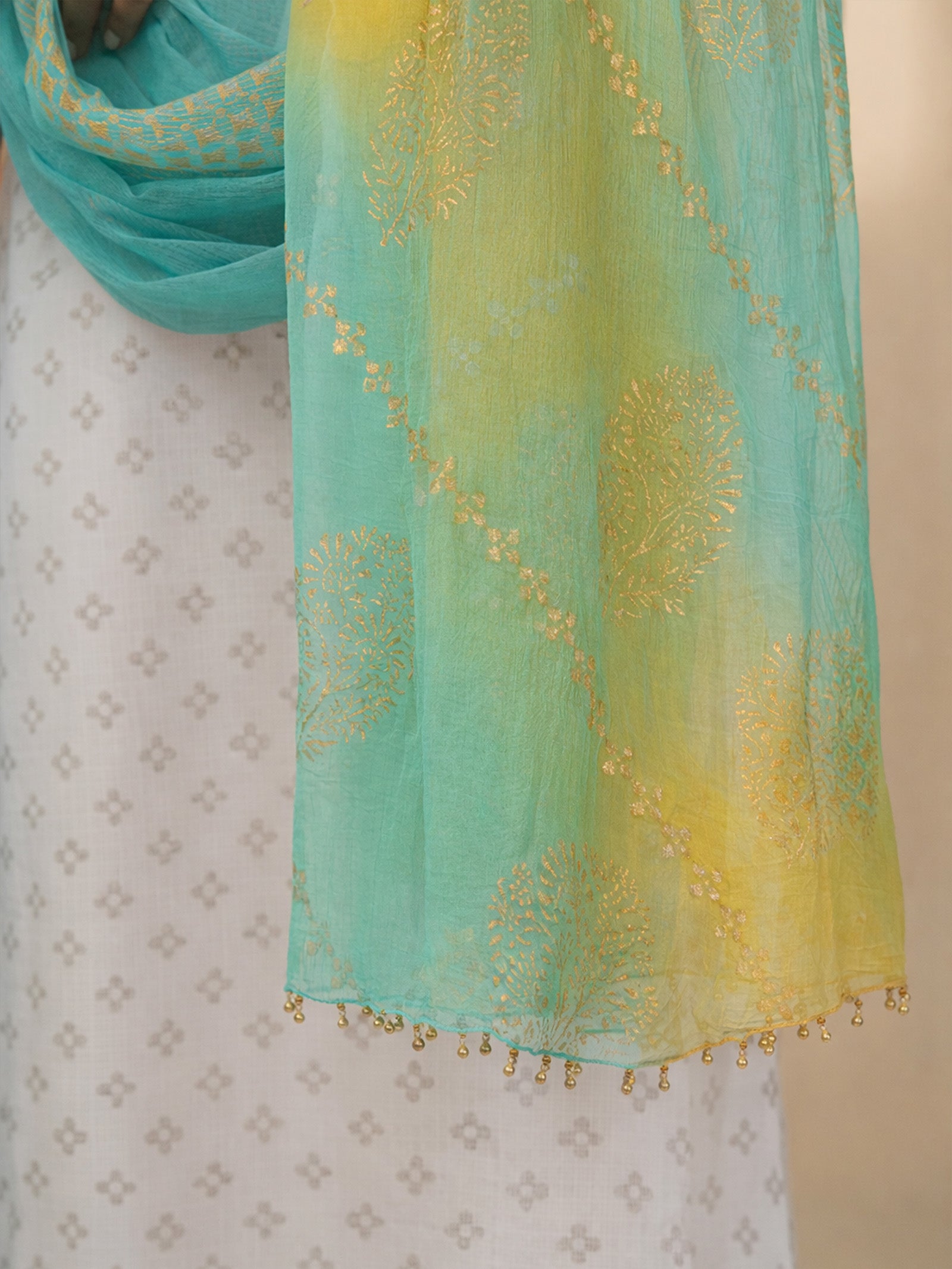 Holi Hai Yellow Chiffon Dupatta