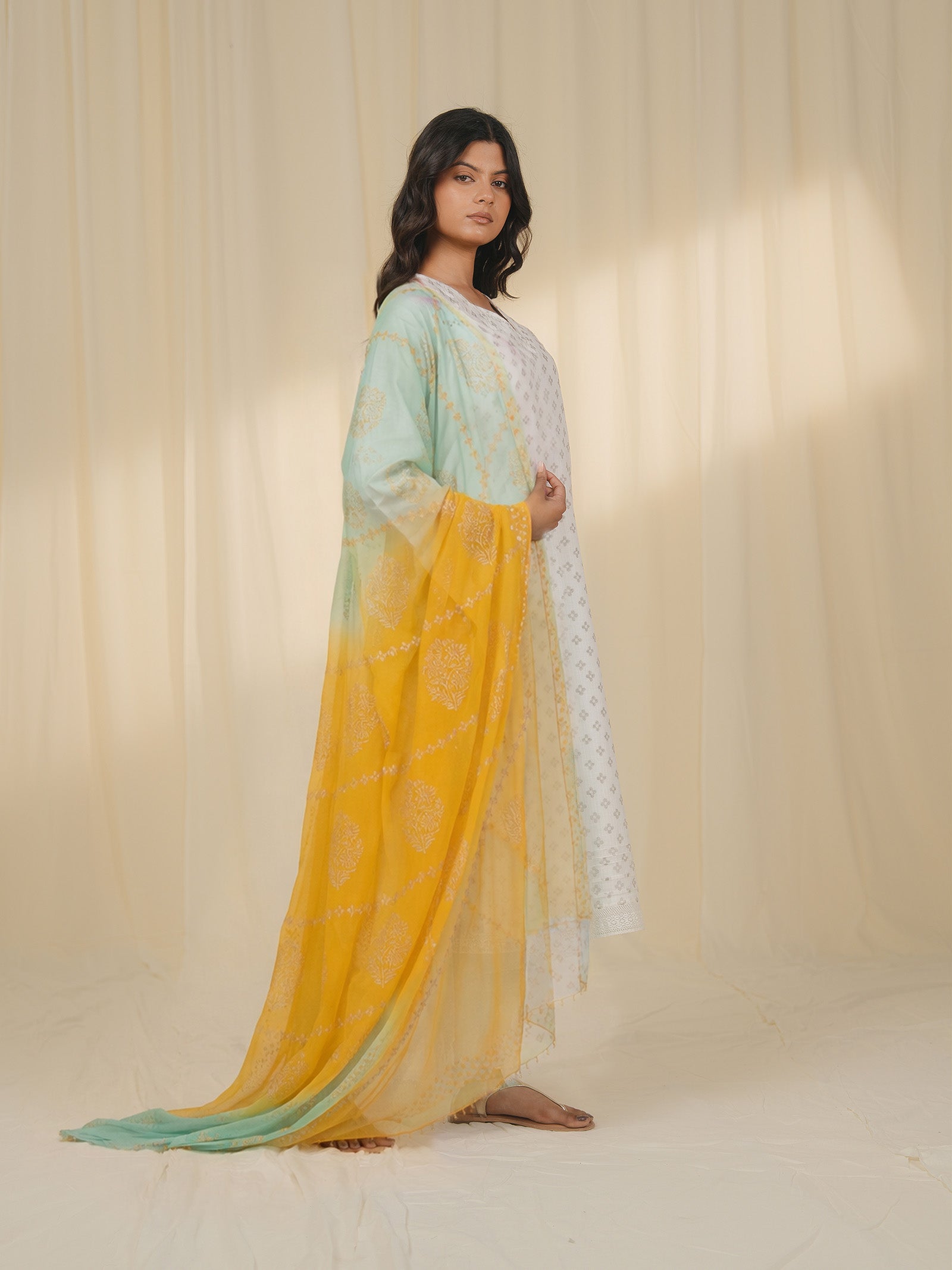 Holi Hai Yellow Chiffon Dupatta
