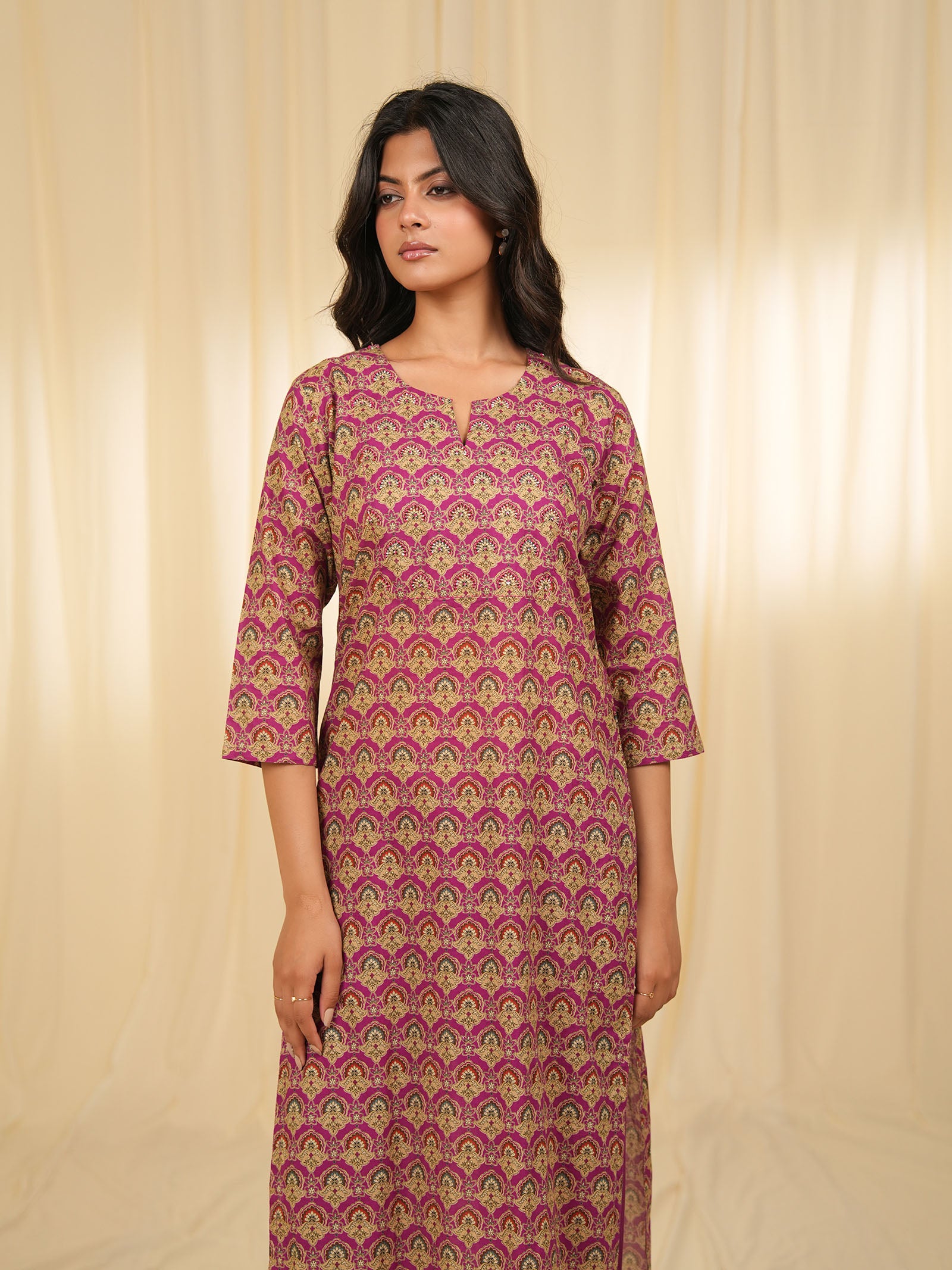Indian Chintz Grape Cotton Kurta