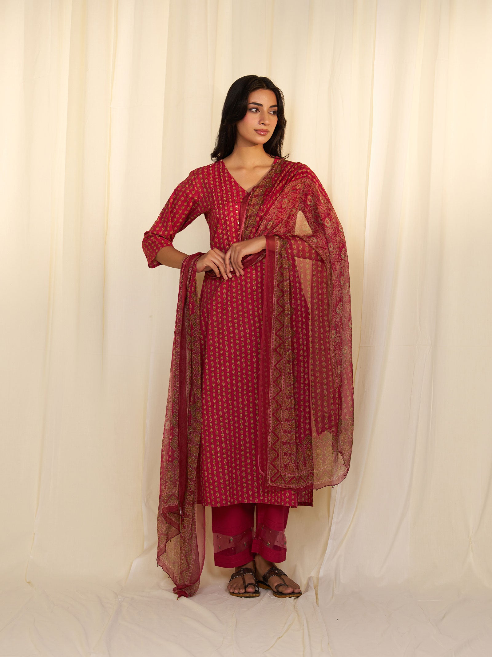 Indian Chintz Sherry Cotton Kurta