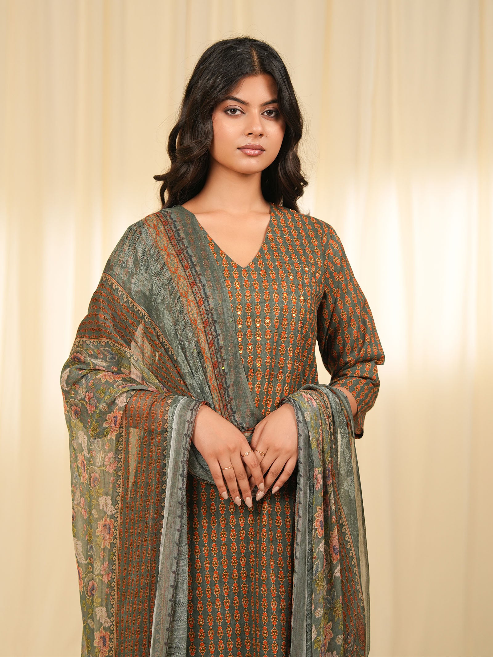 Indian Chintz Tarnish Chiffon Dupatta