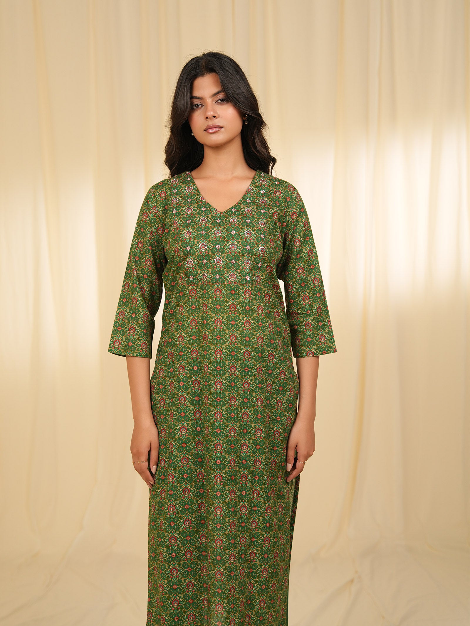 Indian Chintz Verdant Cotton Kurta