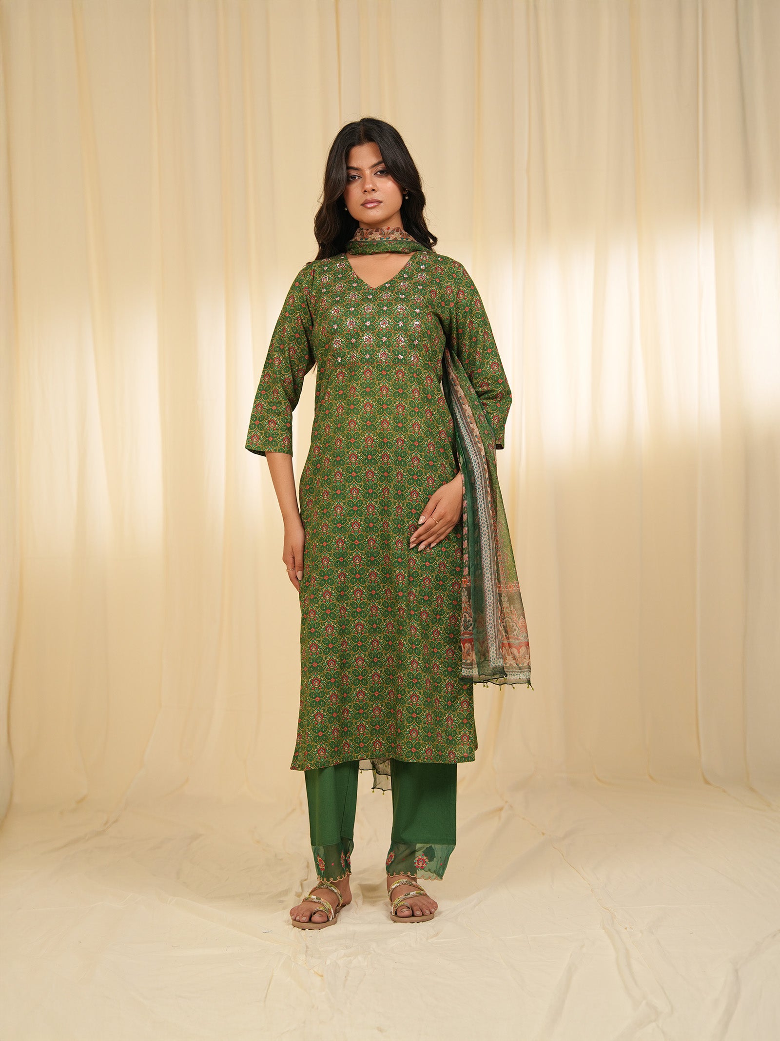 Indian Chintz Verdant Cotton Kurta