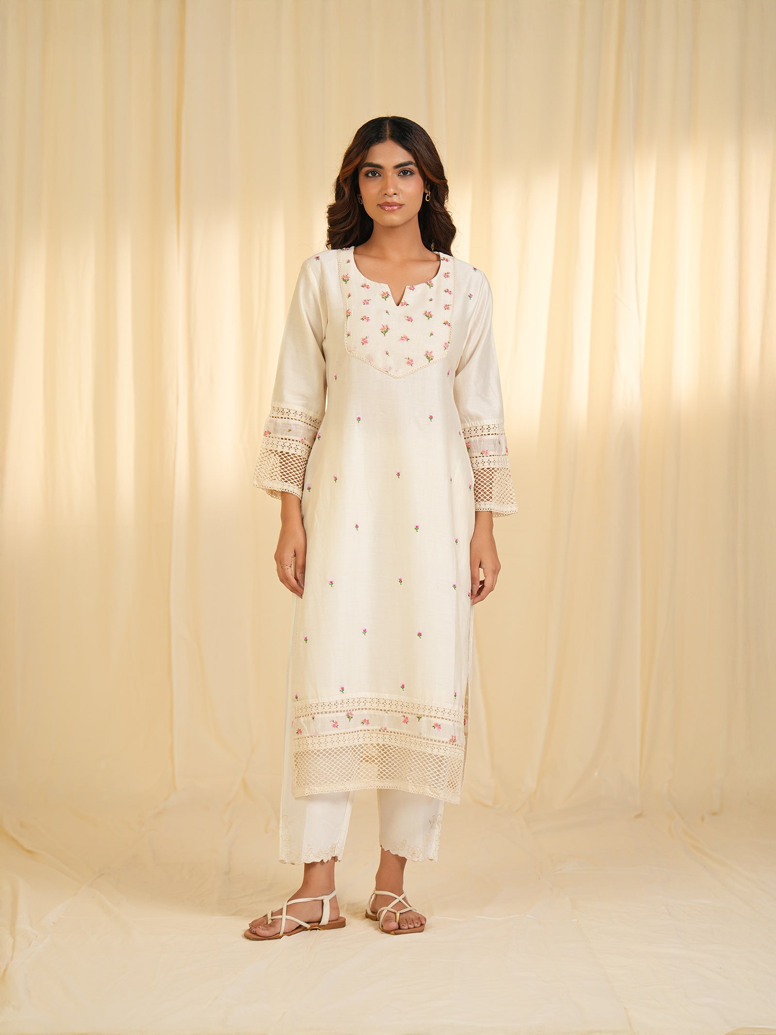 Ivory Whisper Chanderi Kurta