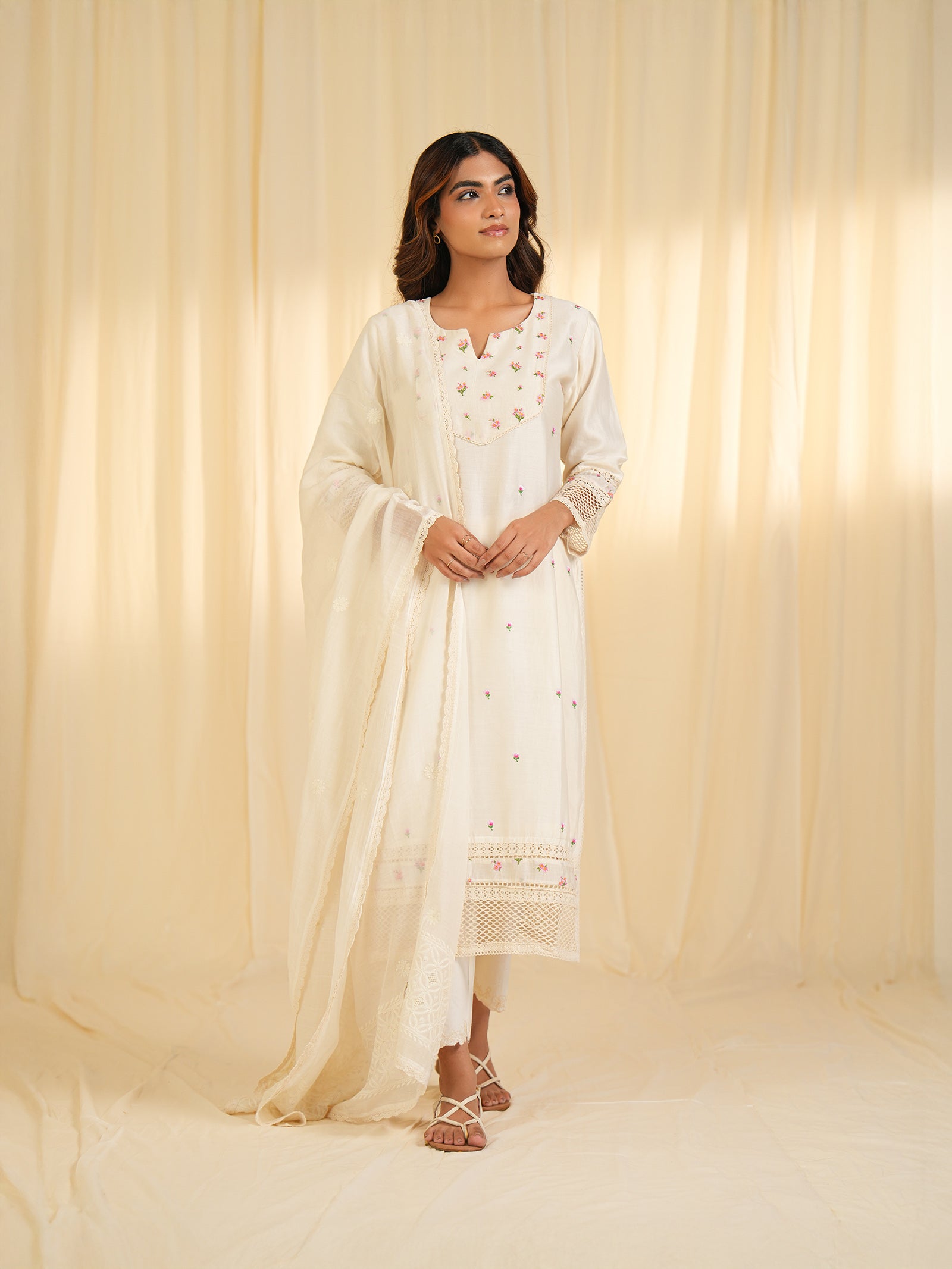 Ivory Whisper Chanderi Kurta