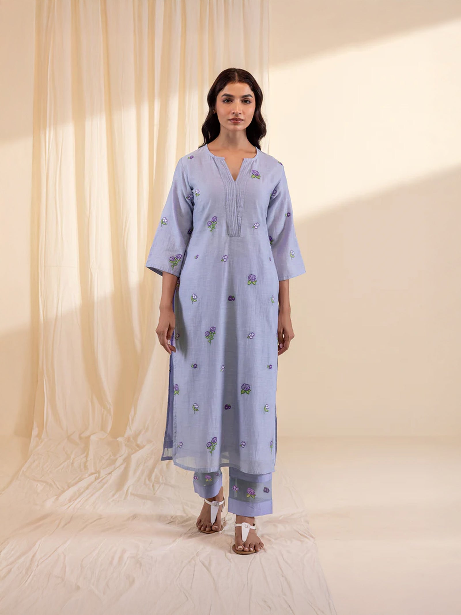 Alice In Wonderland Lilac Chanderi Kurta