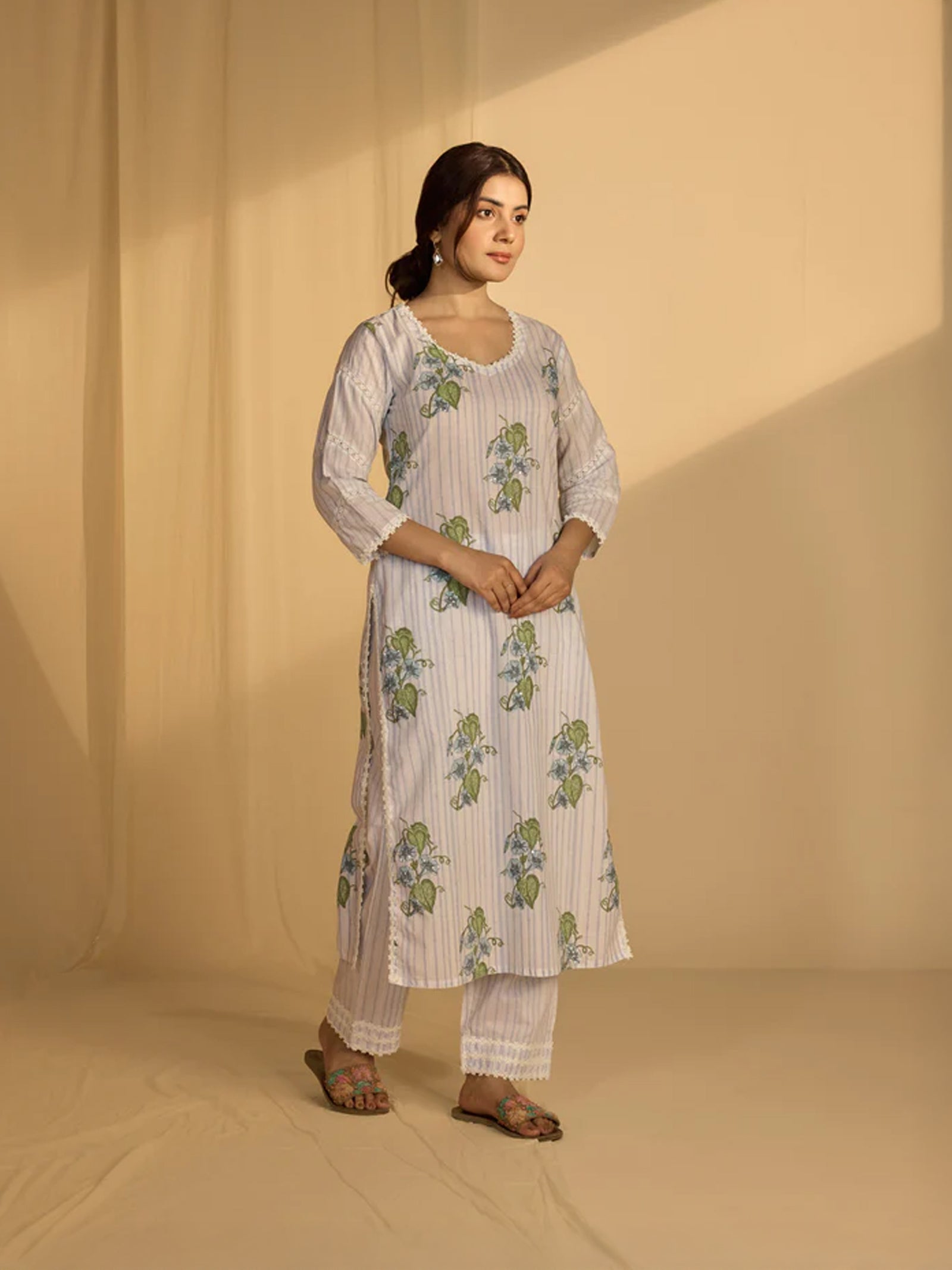 Elephant Creeper Cotton Kurta