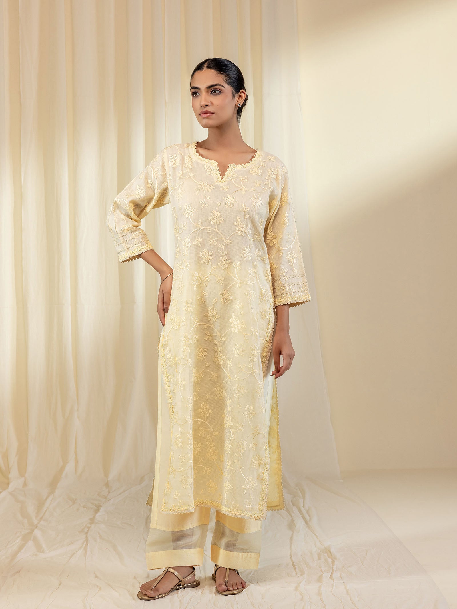 Kota Jaal Lemon Kurta