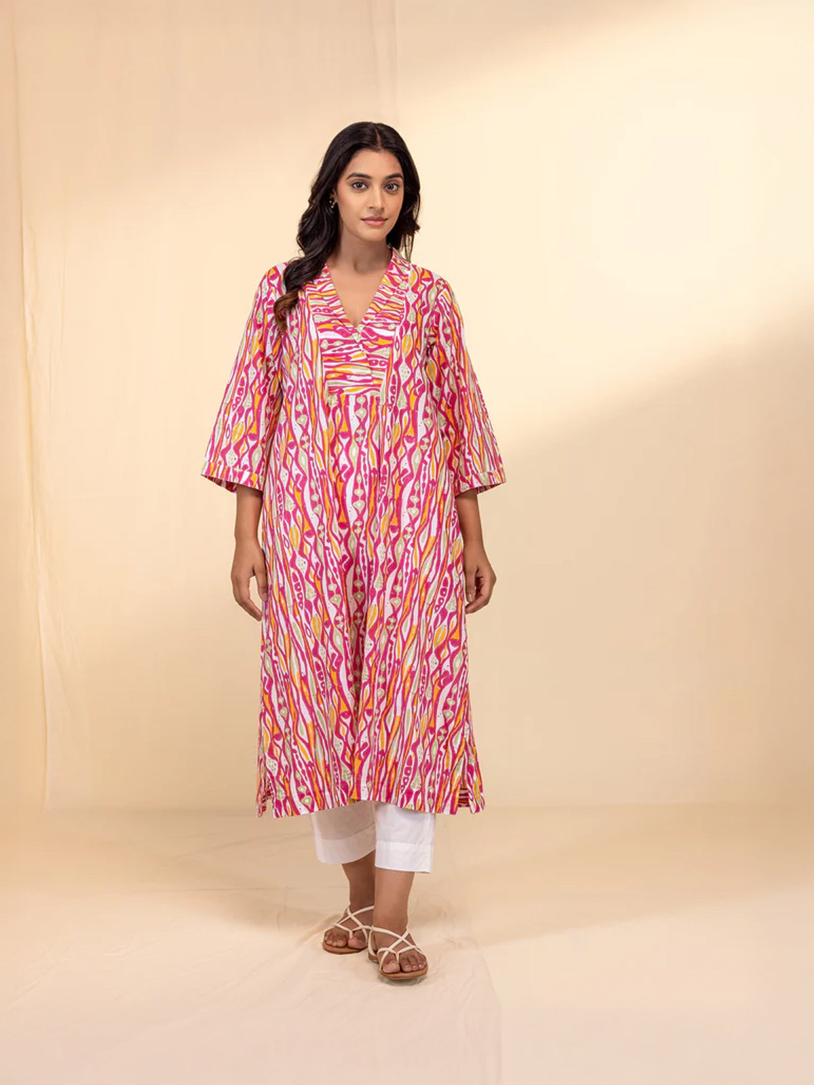 Sketch Book Pink Cotton Kurta