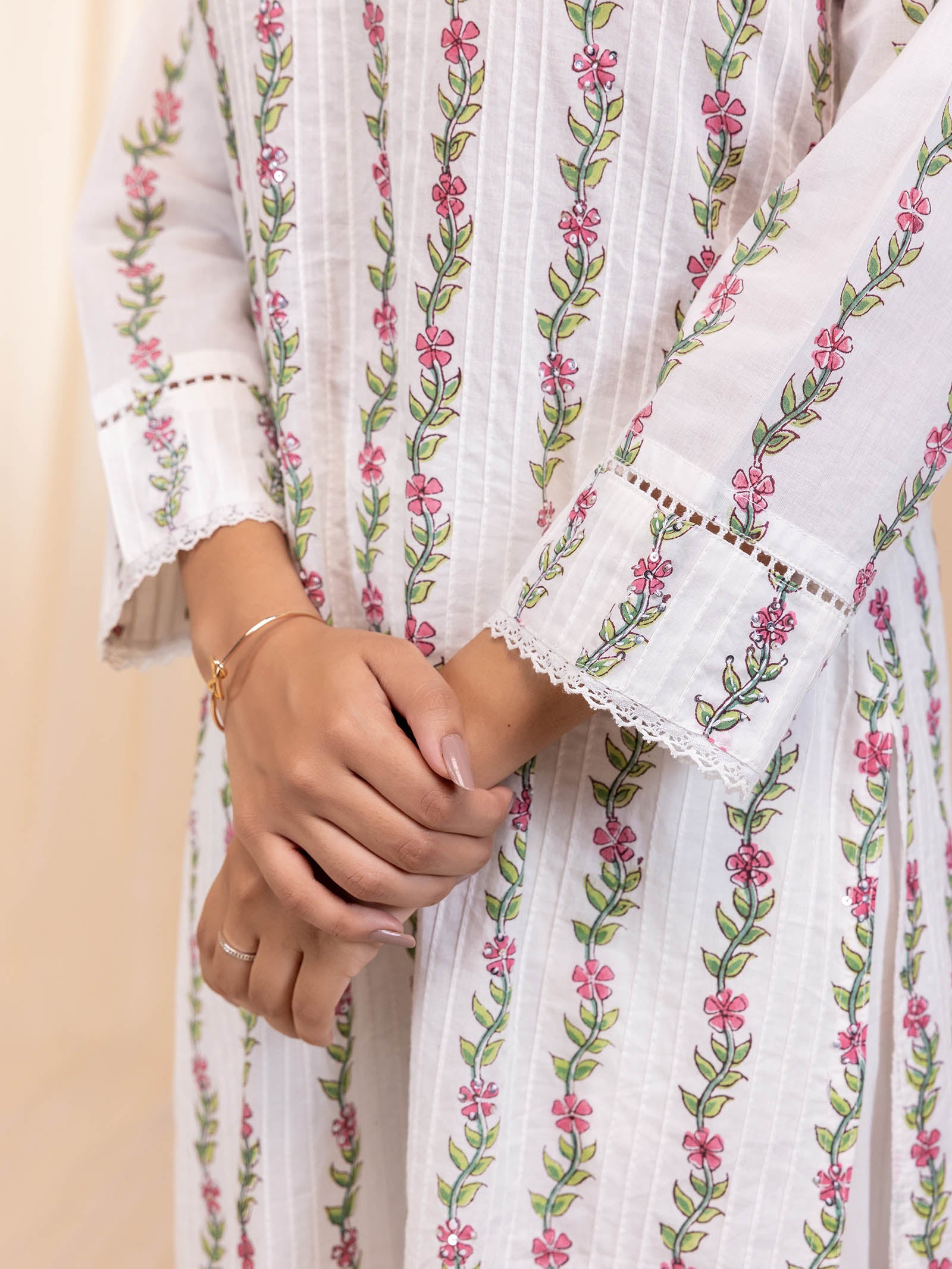 Petal Trails Cotton Kurta