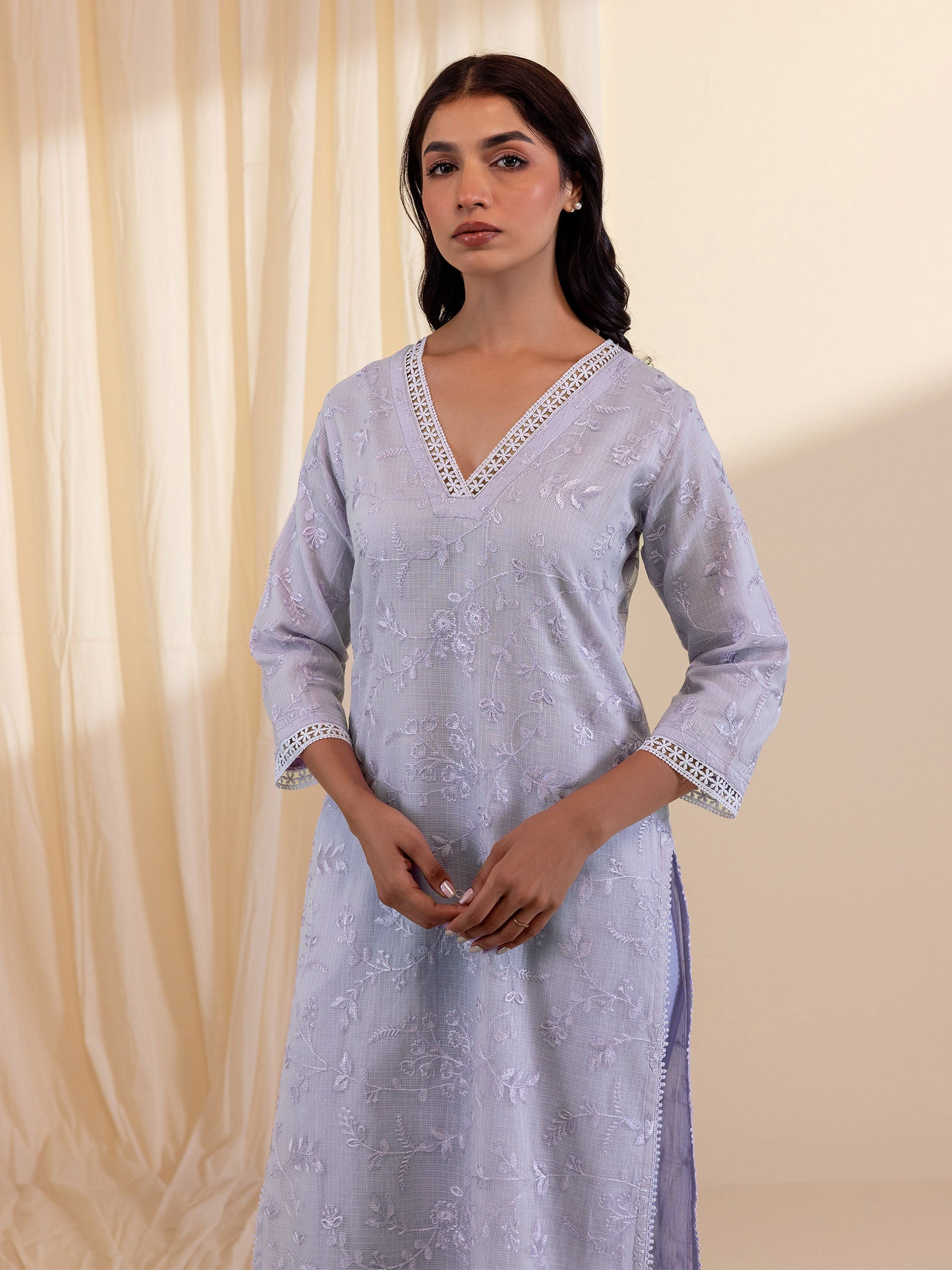 Kota Jaal Purple Kurta