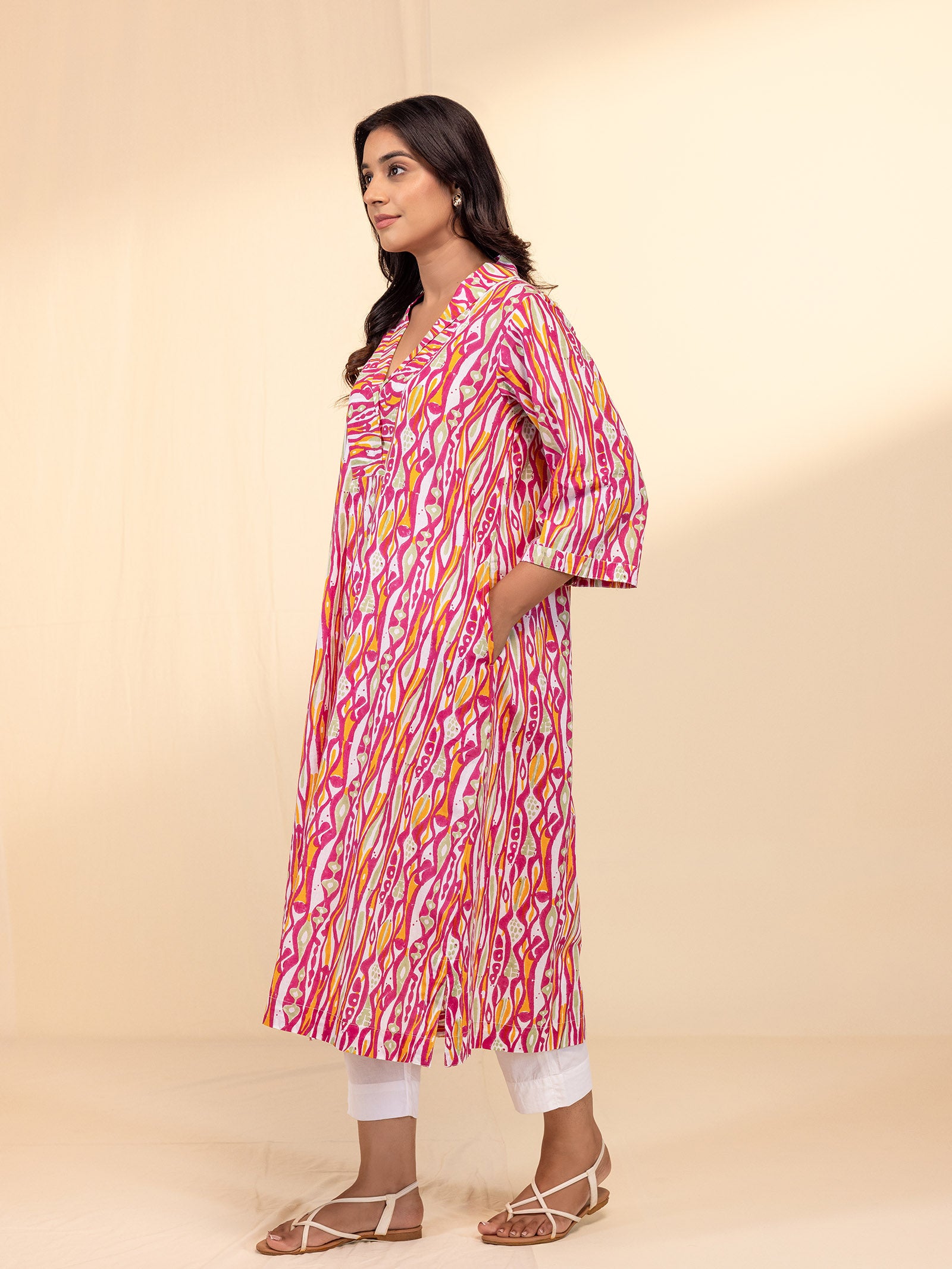 Sketch Book Pink Cotton Kurta