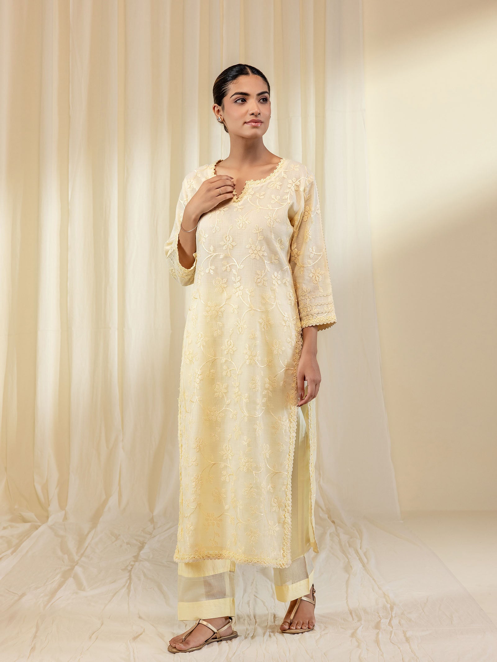 Kota Jaal Lemon Kurta