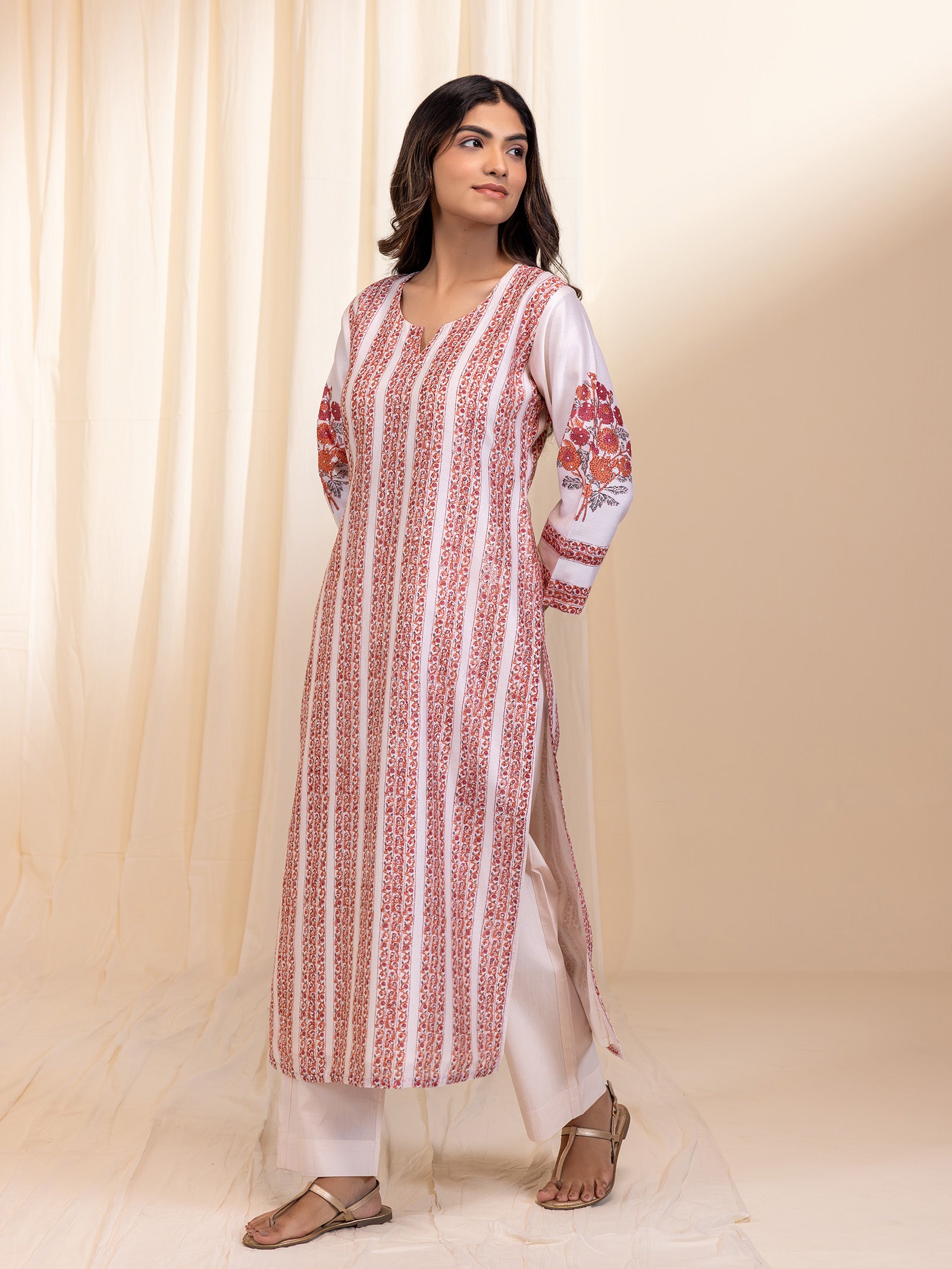 Butter and Blush Chanderi Kurta