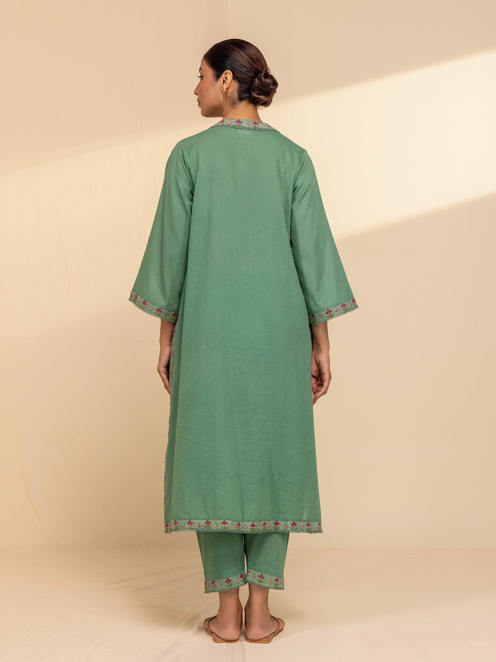 Sketch Book Green Voile Kurta