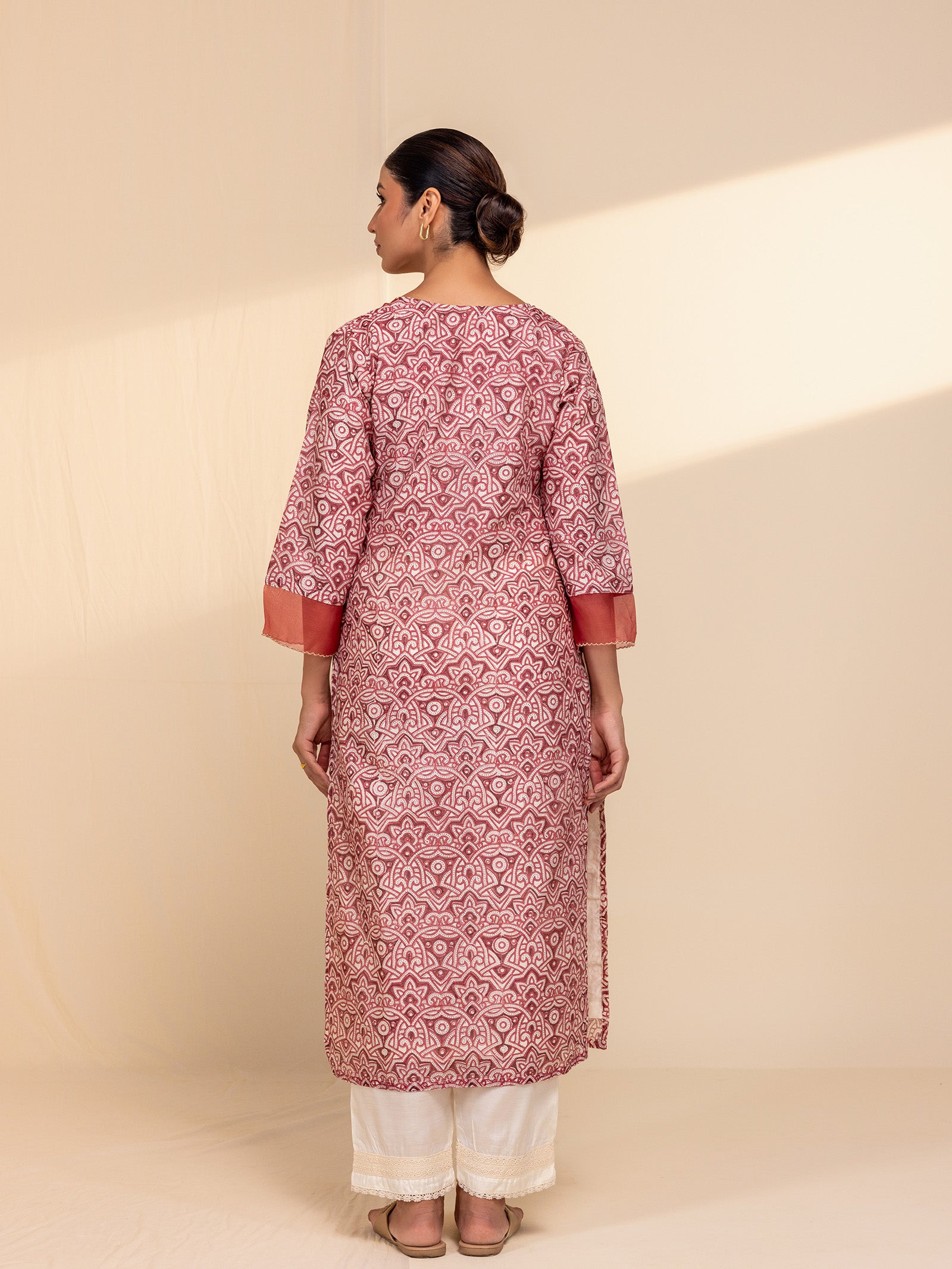 Red Velvet Chanderi Kurta