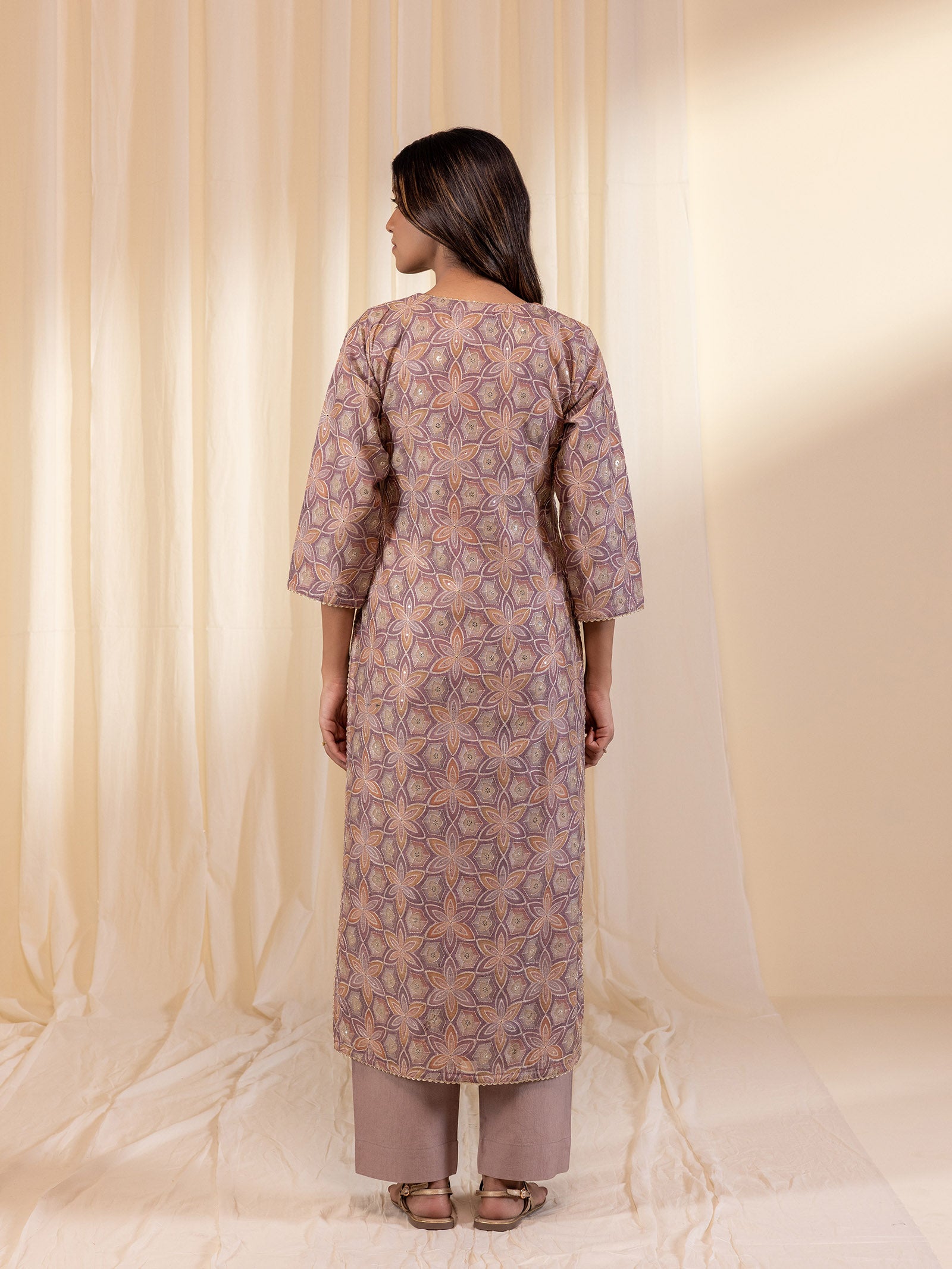 Celebration Mauve Chanderi Kurta