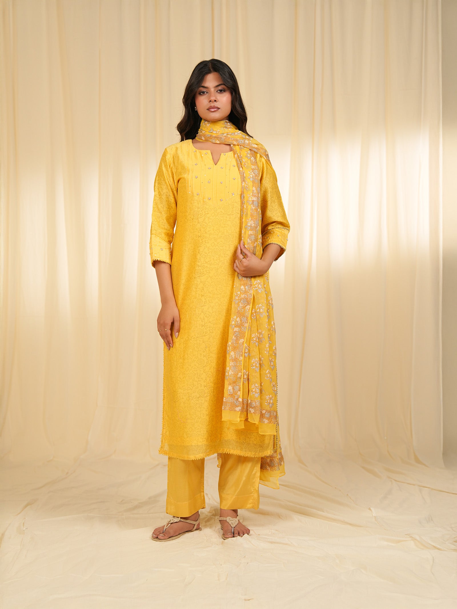 Kanak Chanderi Kurta