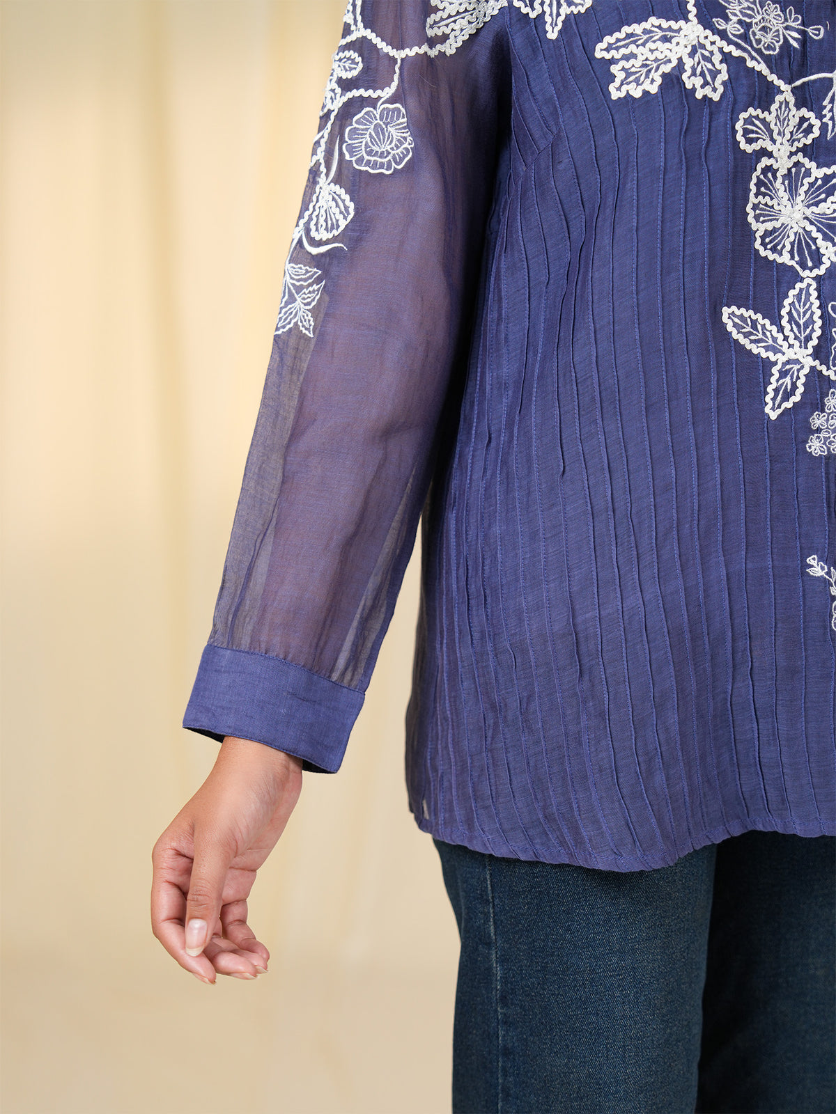 Laced-Up Jamun Chanderi Shirt (Set Of 2)