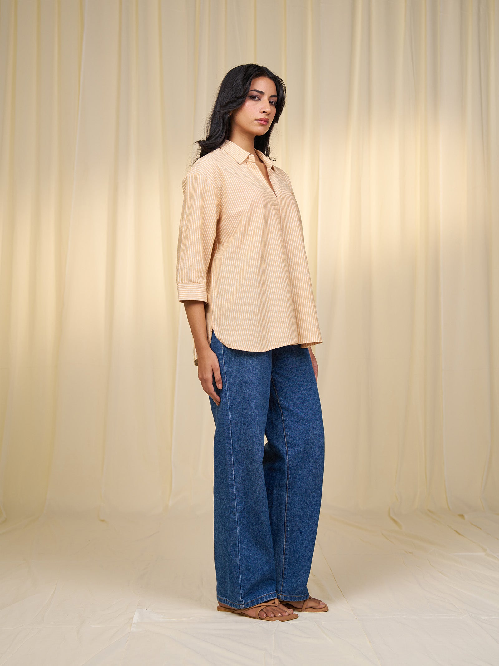 Maasai Mara Handloom Cotton Shirt - Yellow