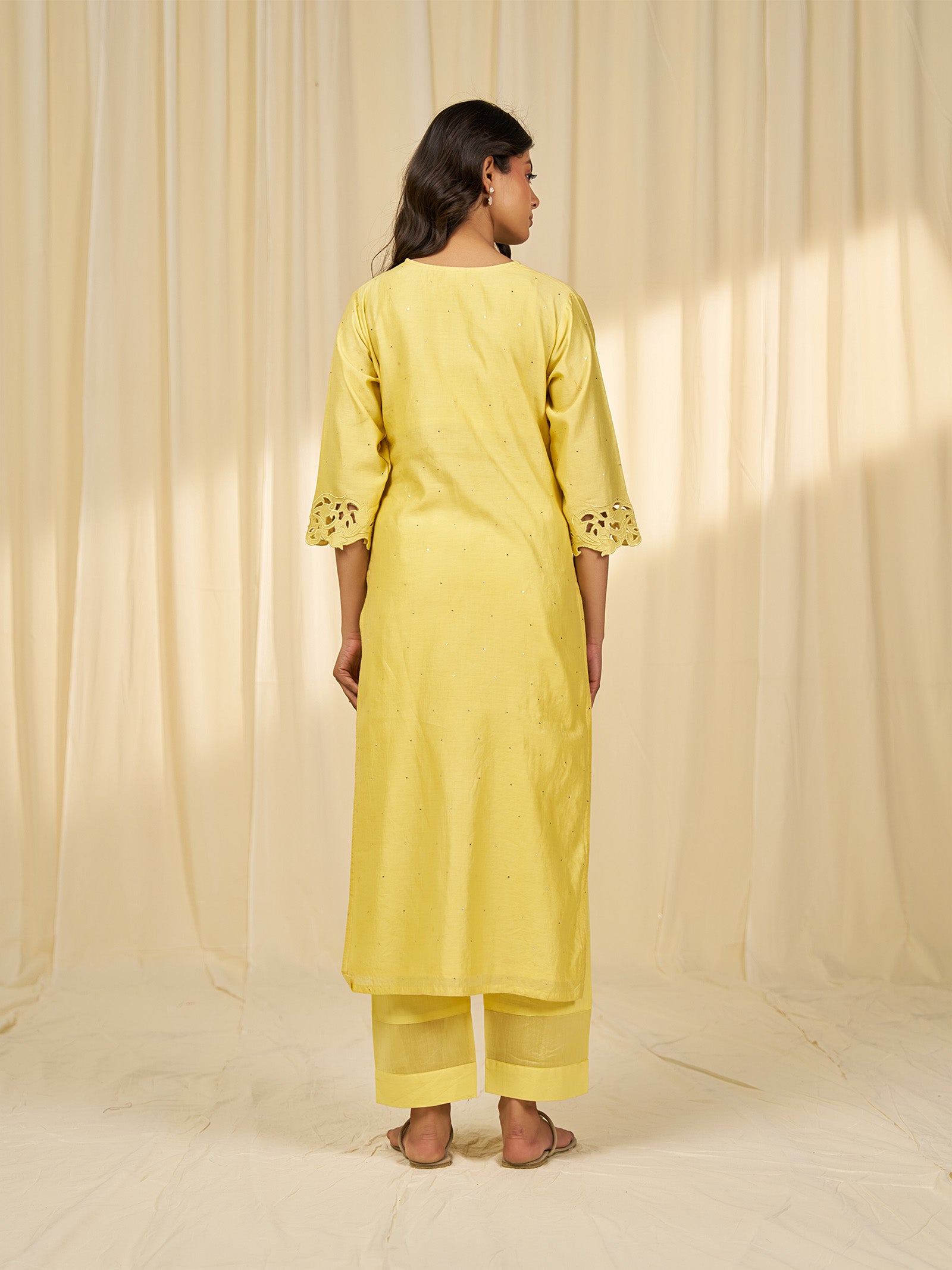 Marigold Cutwork Chanderi Kurta