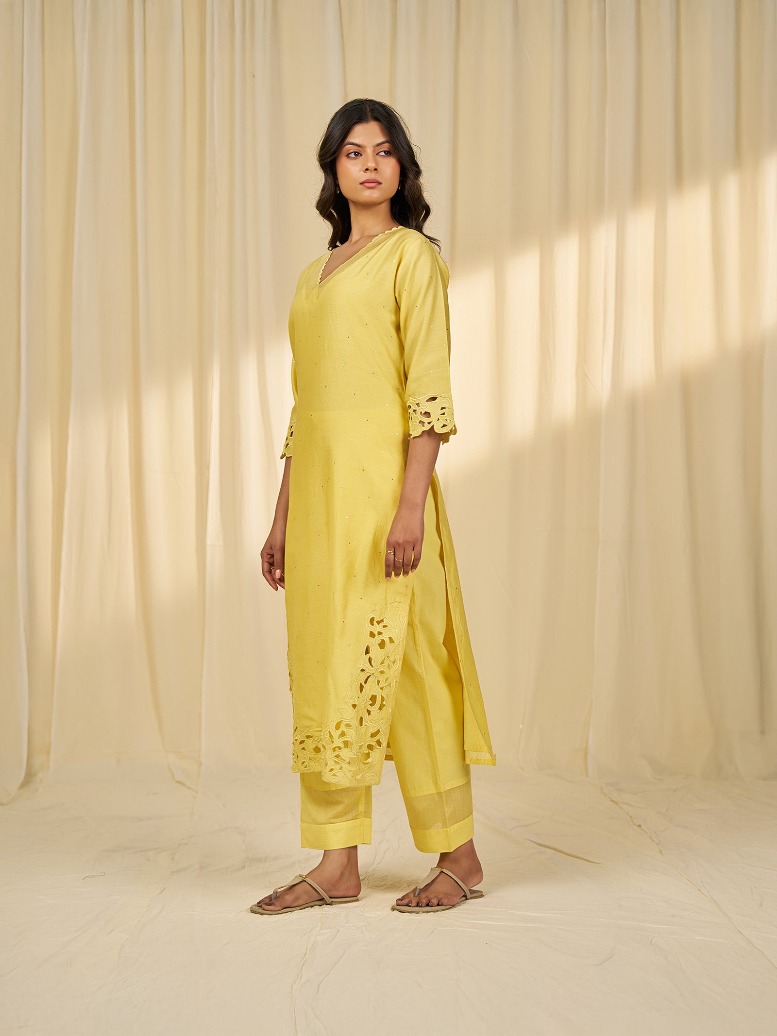 Marigold Cutwork Chanderi Kurta