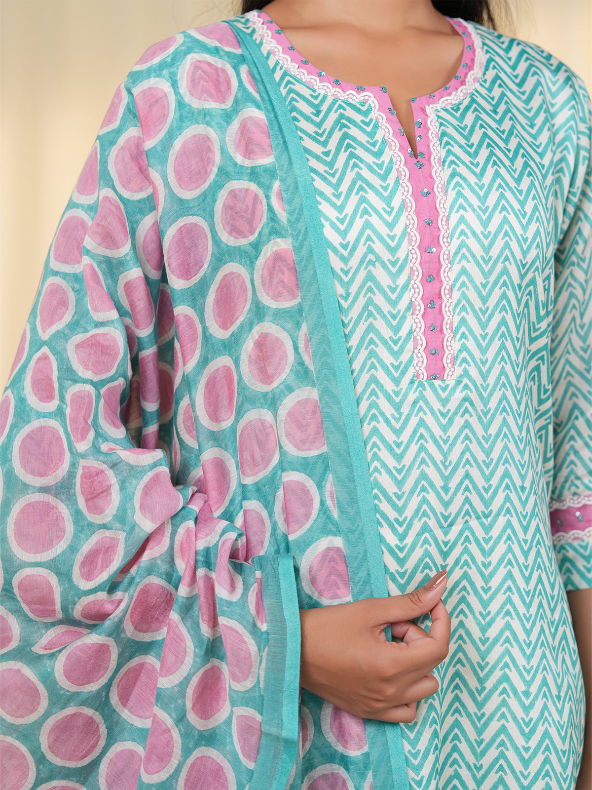 Mint Melody Chanderi Dupatta