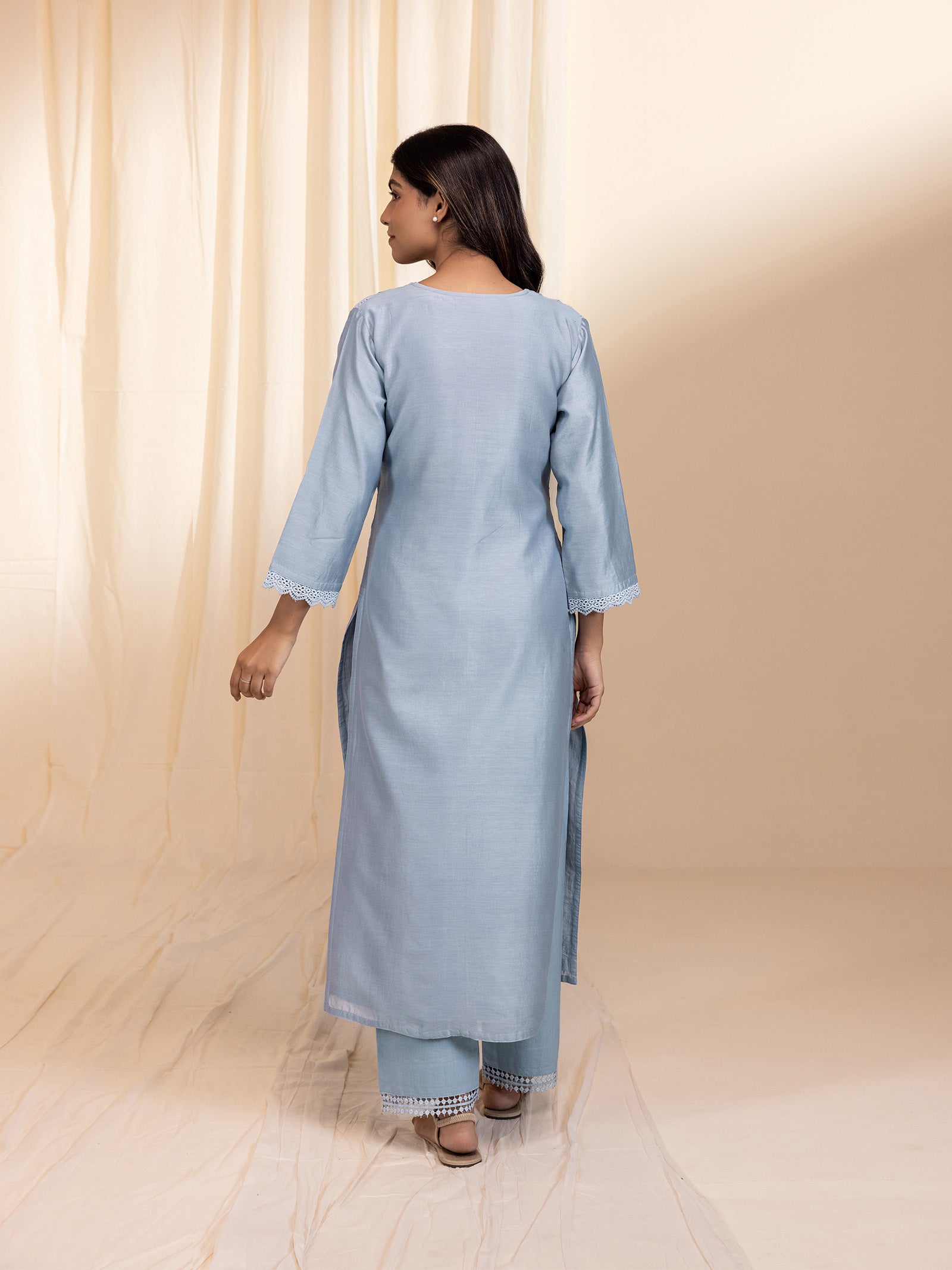 Mist Chanderi Kurta
