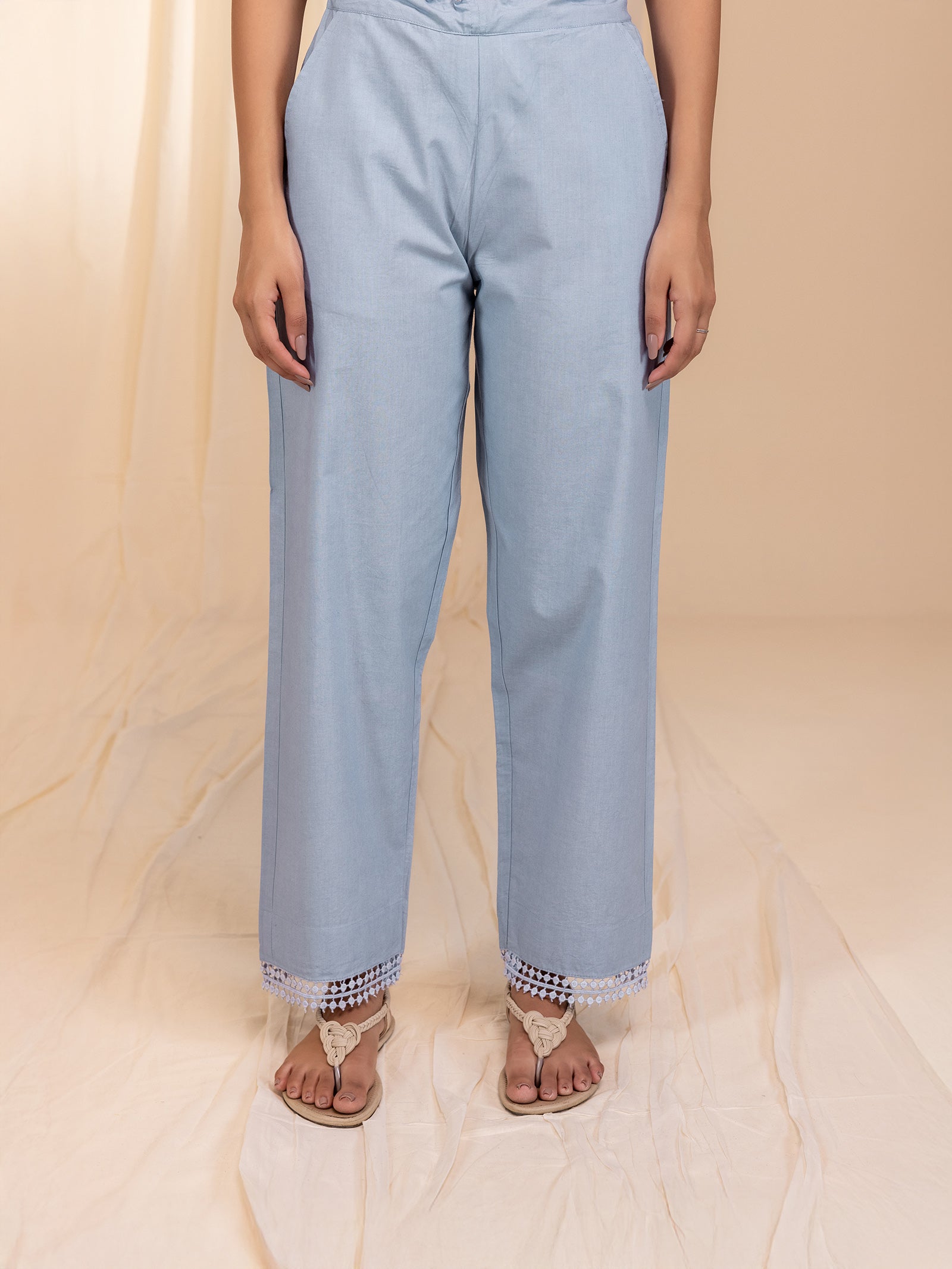 Mist Cotton Straight Pants