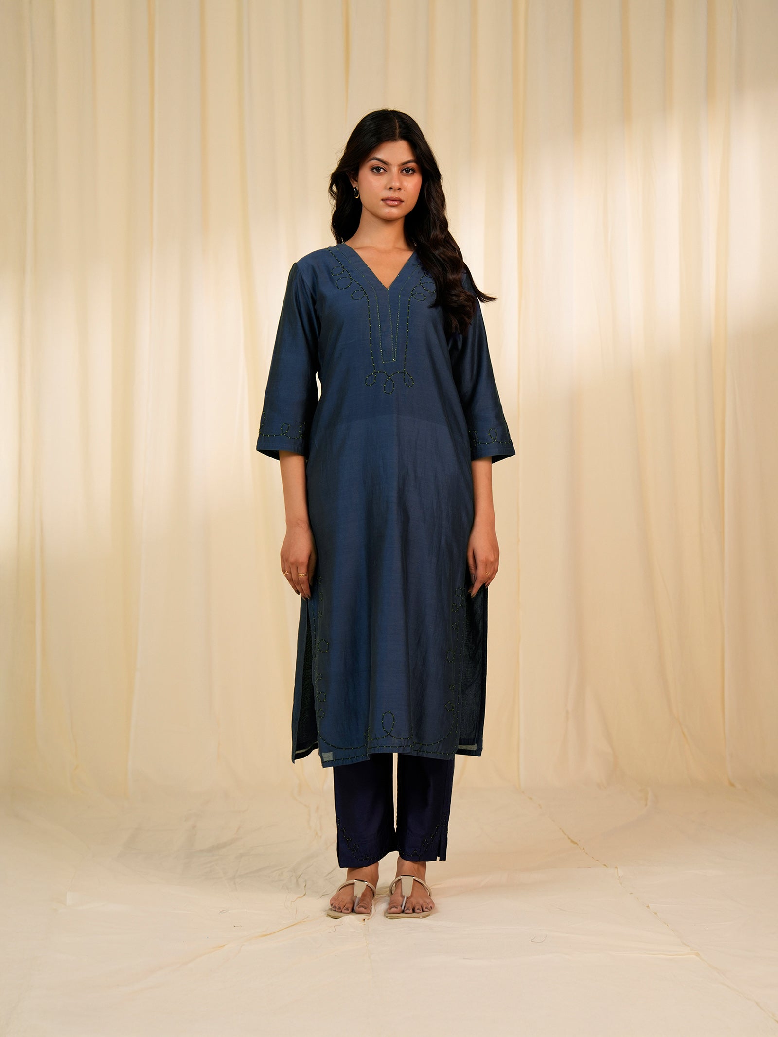 Monsoon Marigold Chanderi Kurta
