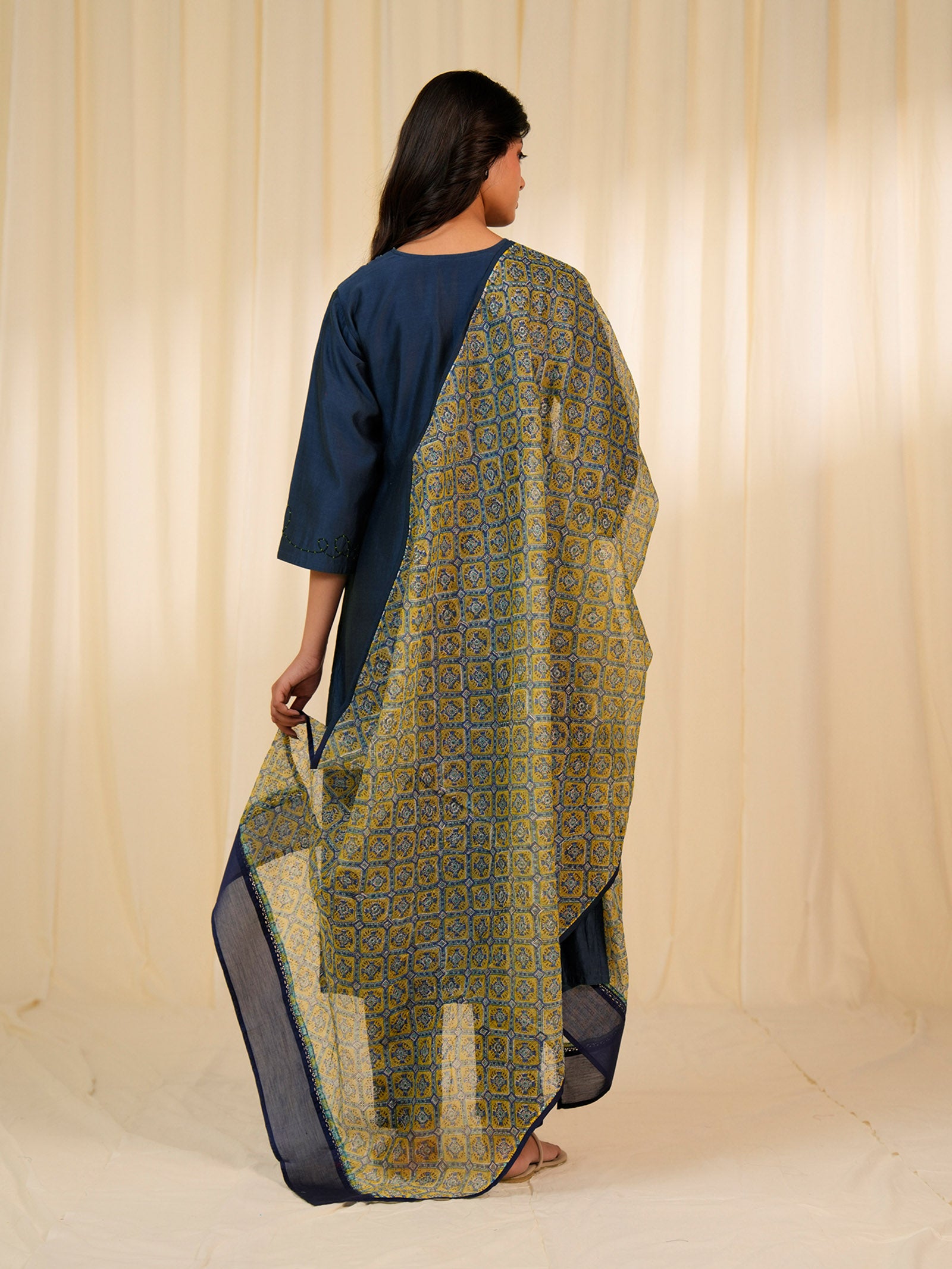 Monsoon Marigold Kota Silk Dupatta