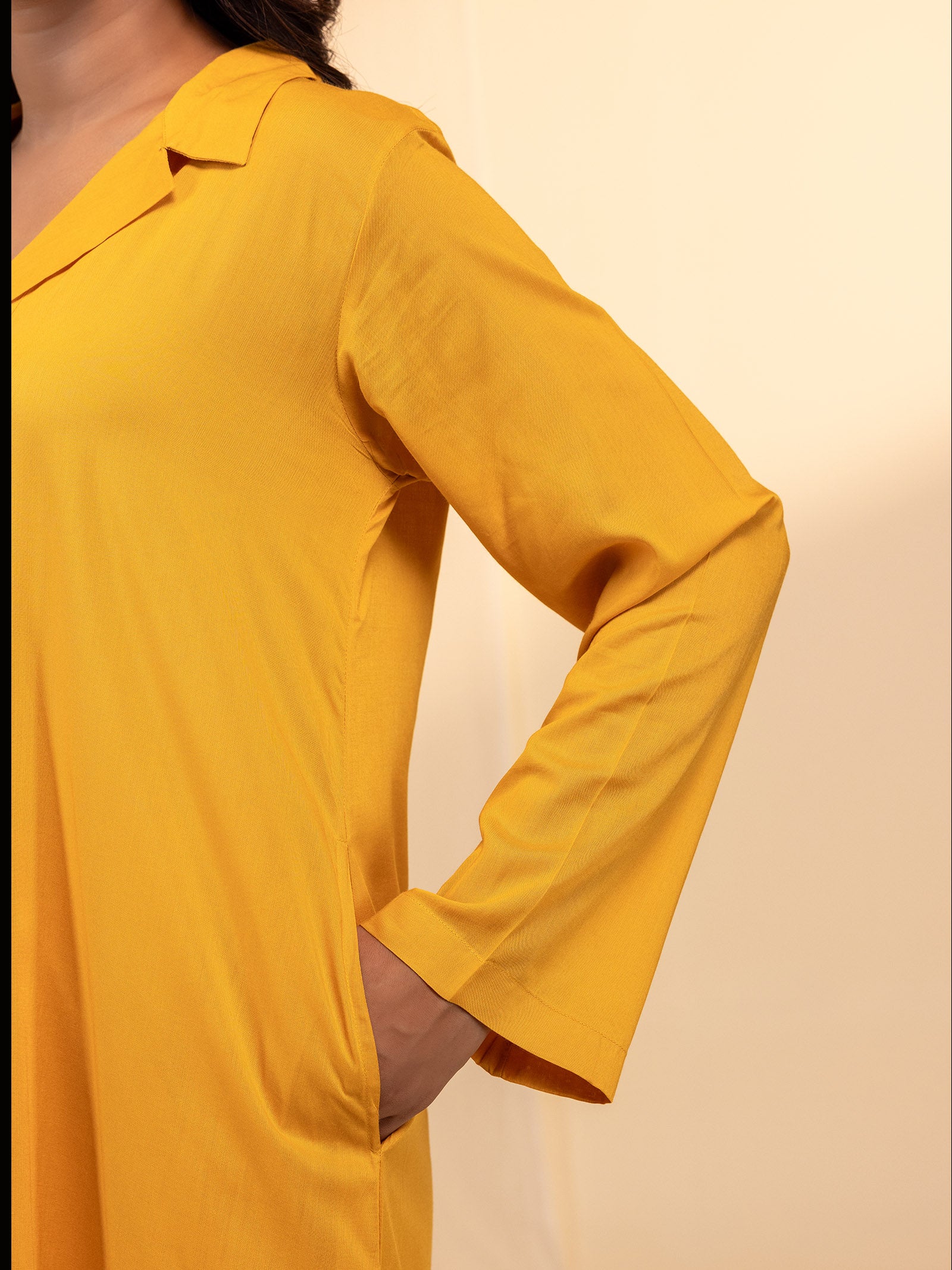 Mustard Melody Viscose Cotton Twin Set (Set Of 2 Pcs)