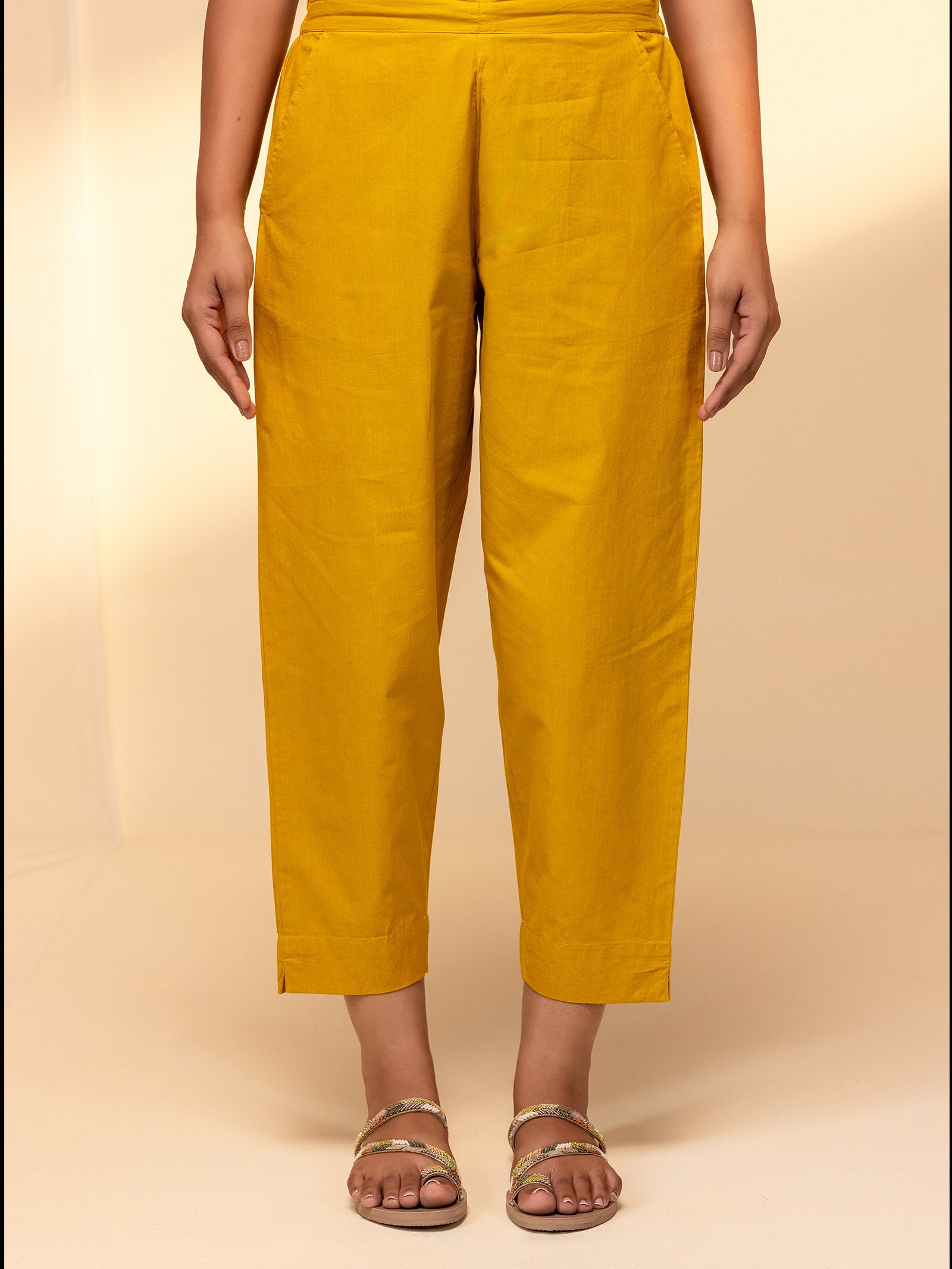 Mustard Melody Viscose Cotton Twin Set (Set Of 2 Pcs)