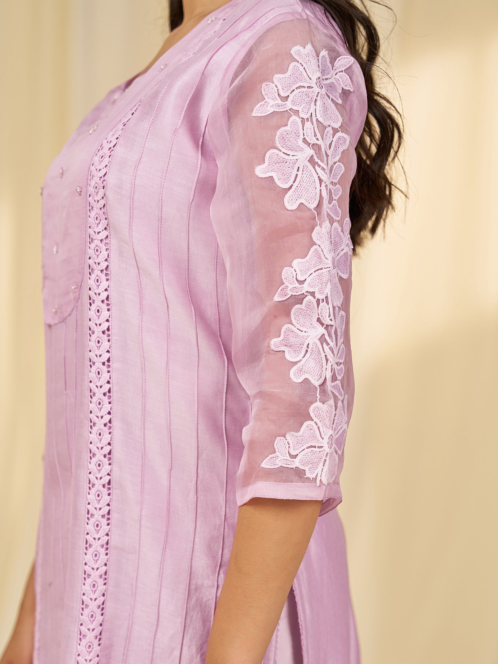 Naturals Lilac Chanderi Kurta