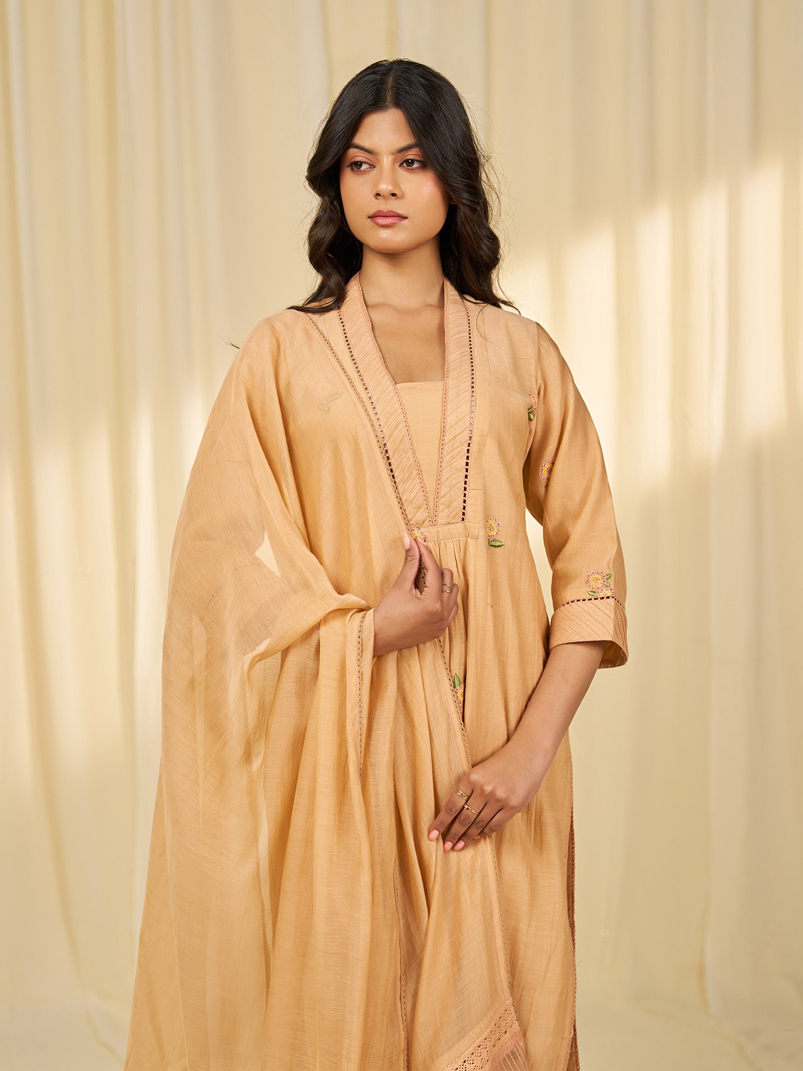 Naturals Wild Lantana Chanderi Dupatta