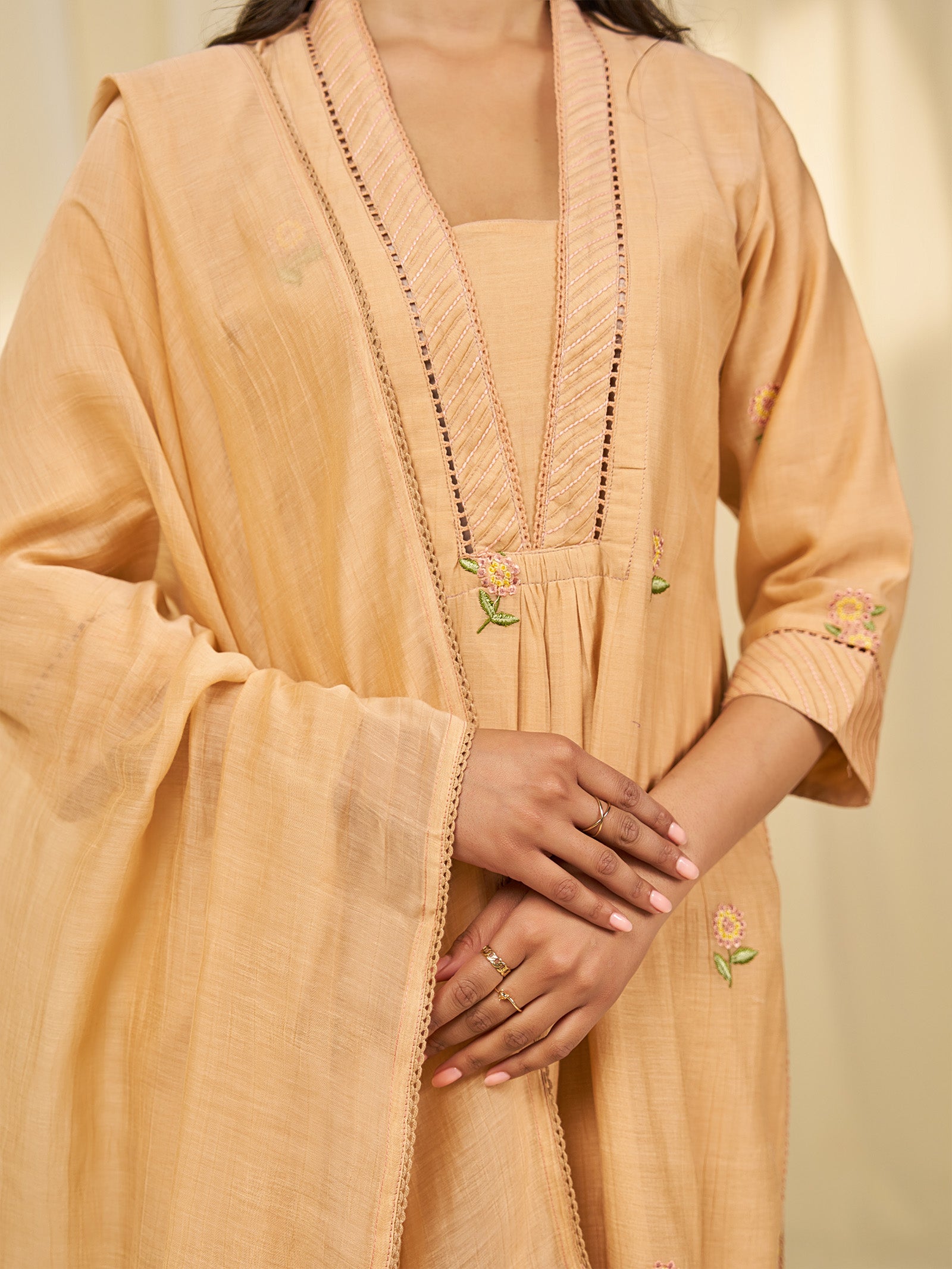 Naturals Wild Lantana Chanderi Dupatta