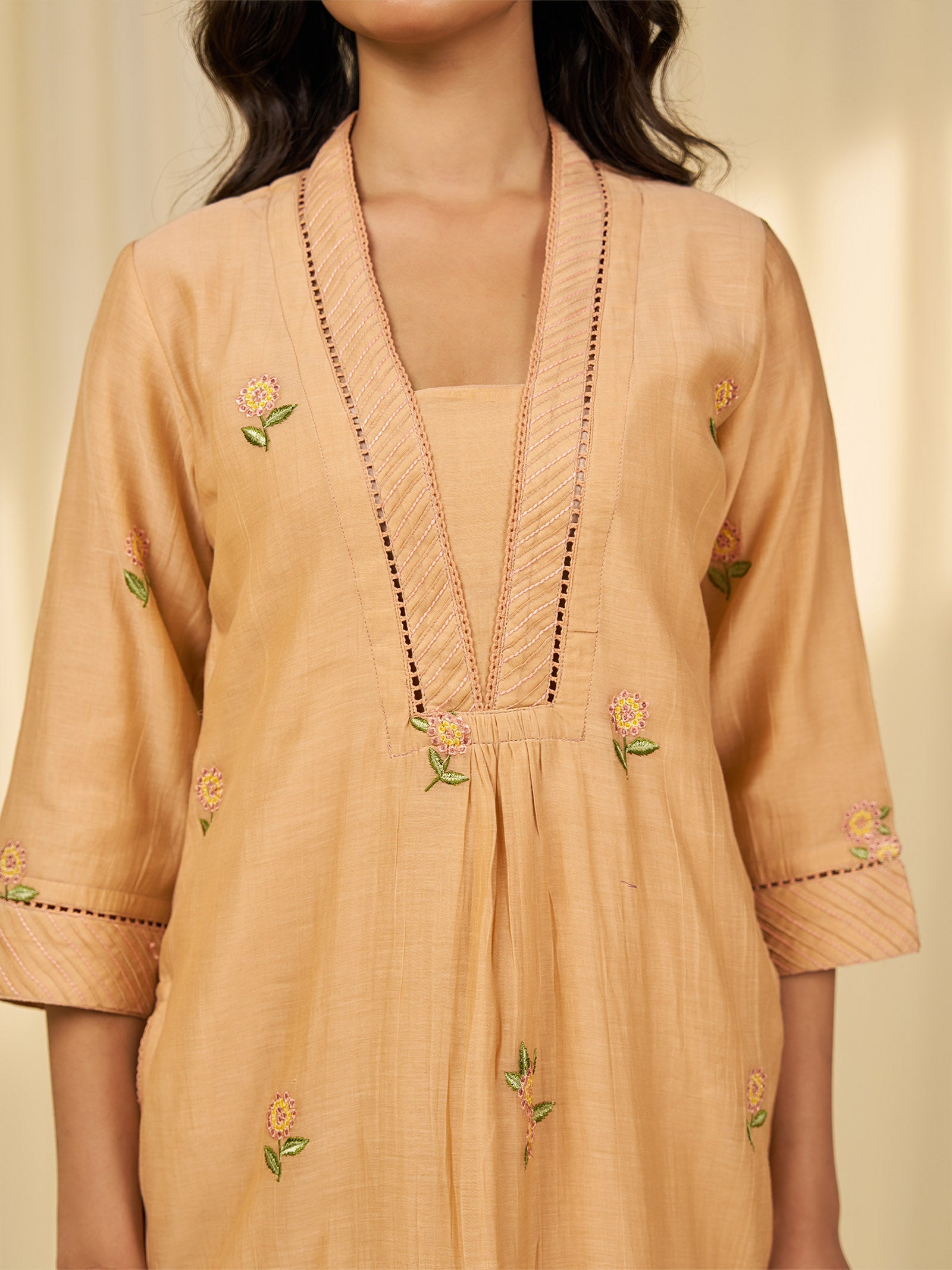 Naturals Wild Lantana Chanderi Kurta