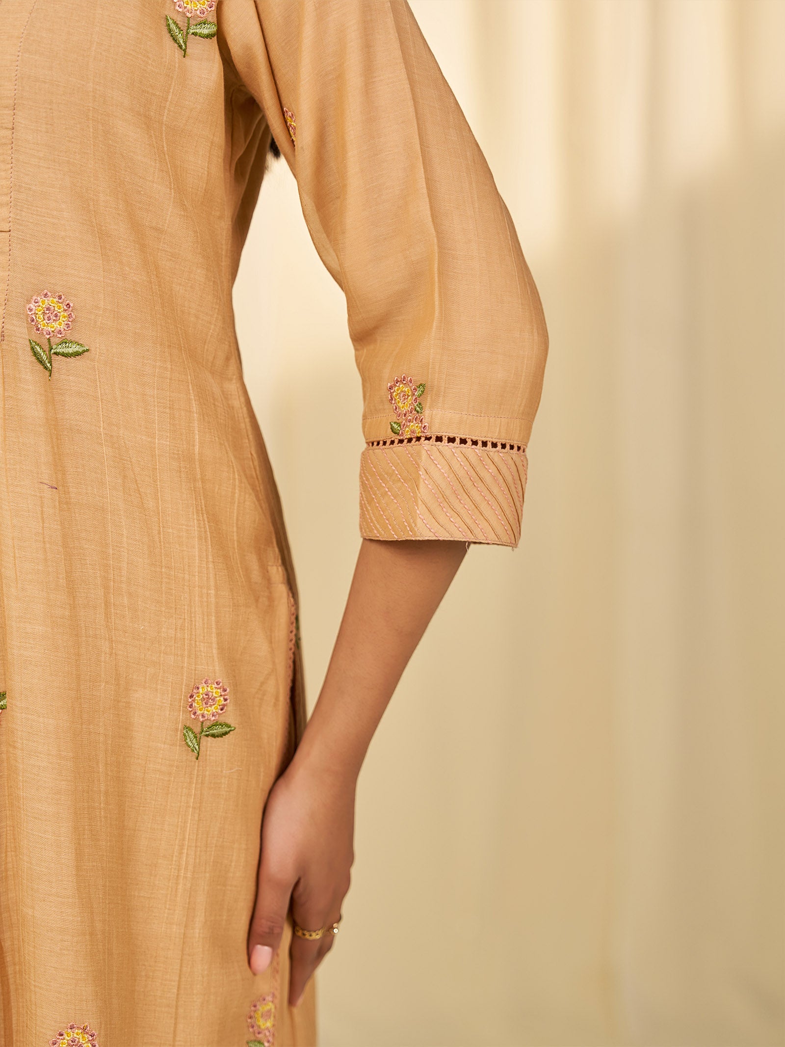 Naturals Wild Lantana Chanderi Kurta
