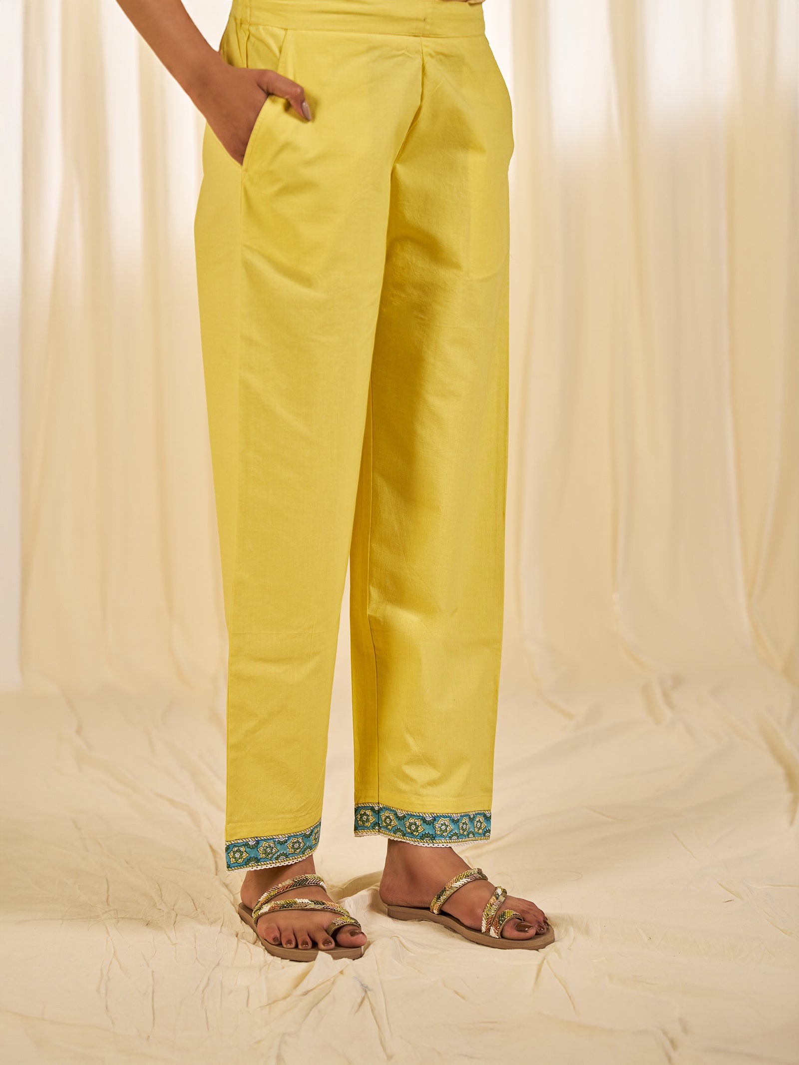 Noida News Cotton Straight Pants