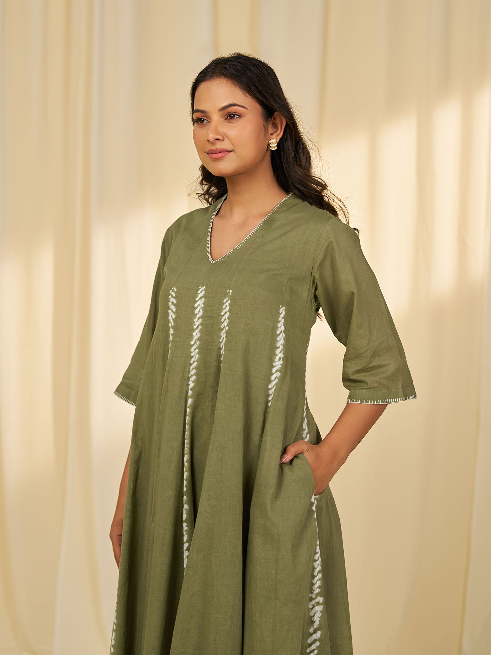 Olive Green - Island Moss Voile Dress
