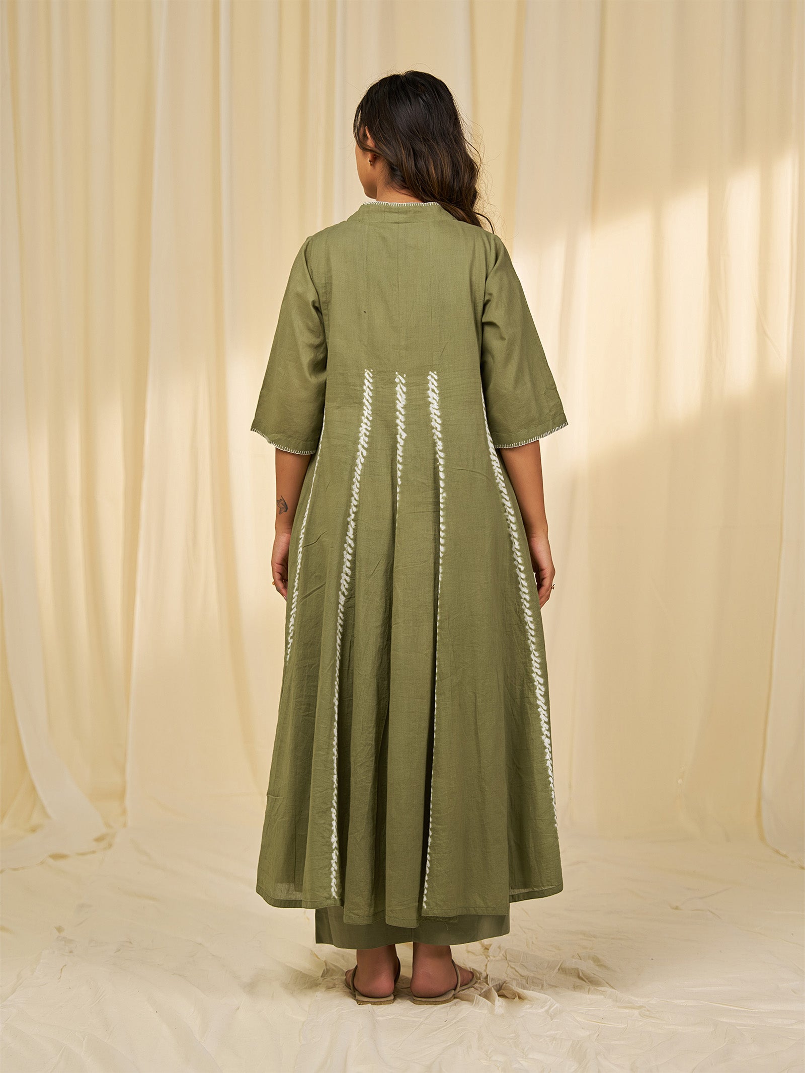 Olive Green - Island Moss Voile Dress